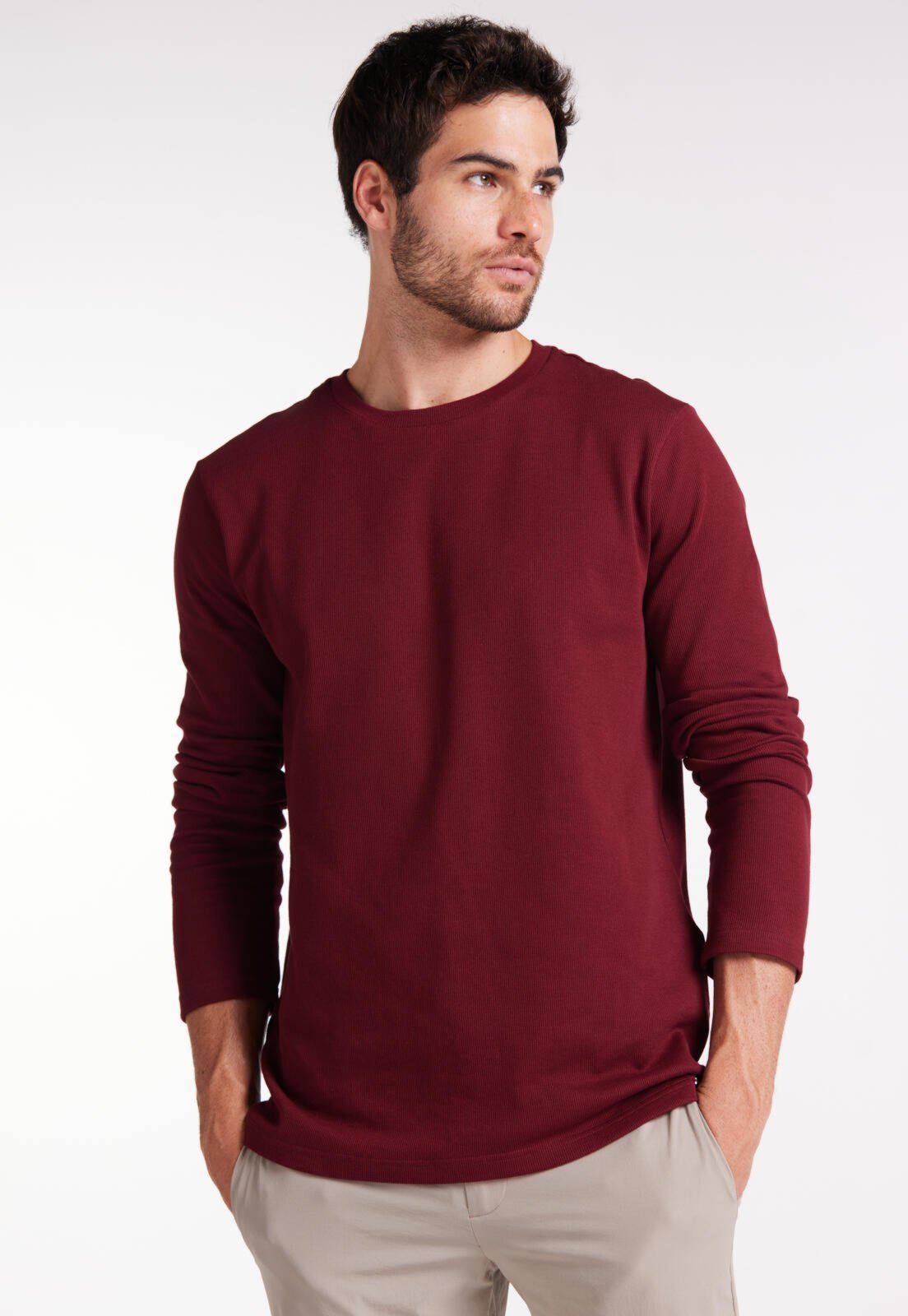 Blusa Slim Malha Tricot Traymon Vermelho Sauvignon