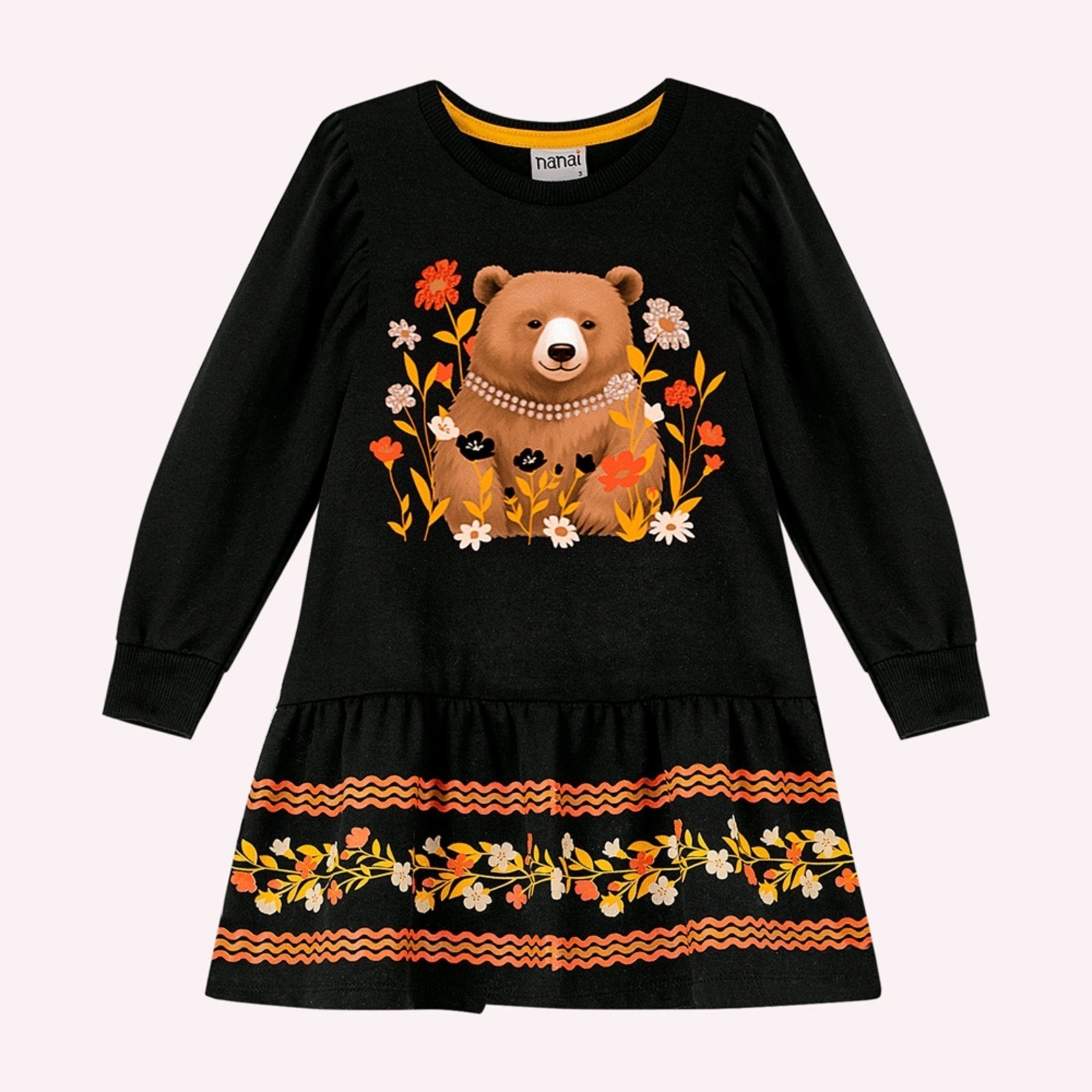 Infantil - Vestido Menina Ursinho Nanai