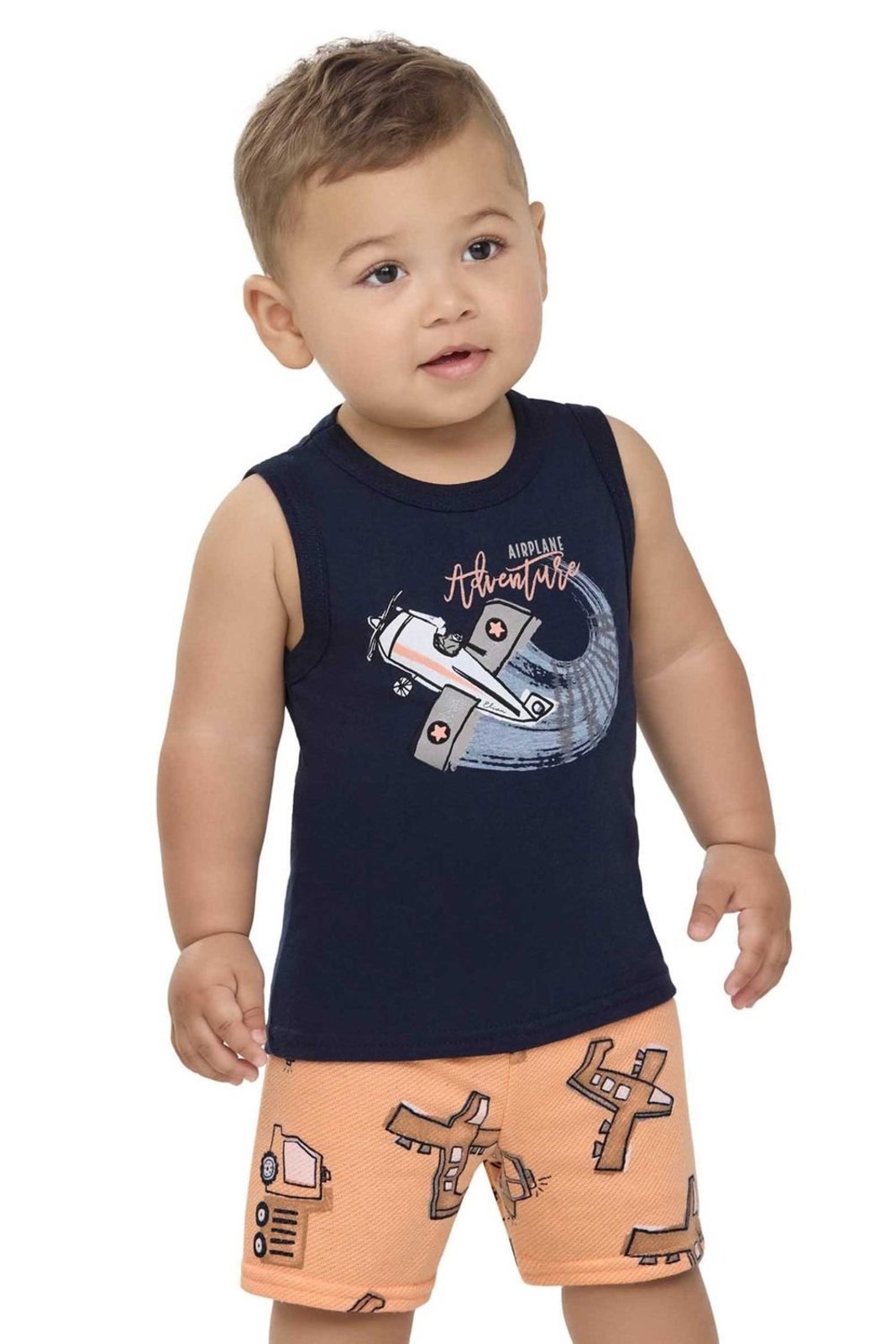 Infantil - Conjunto Menino Avião Adventure Elian Azul Escuro