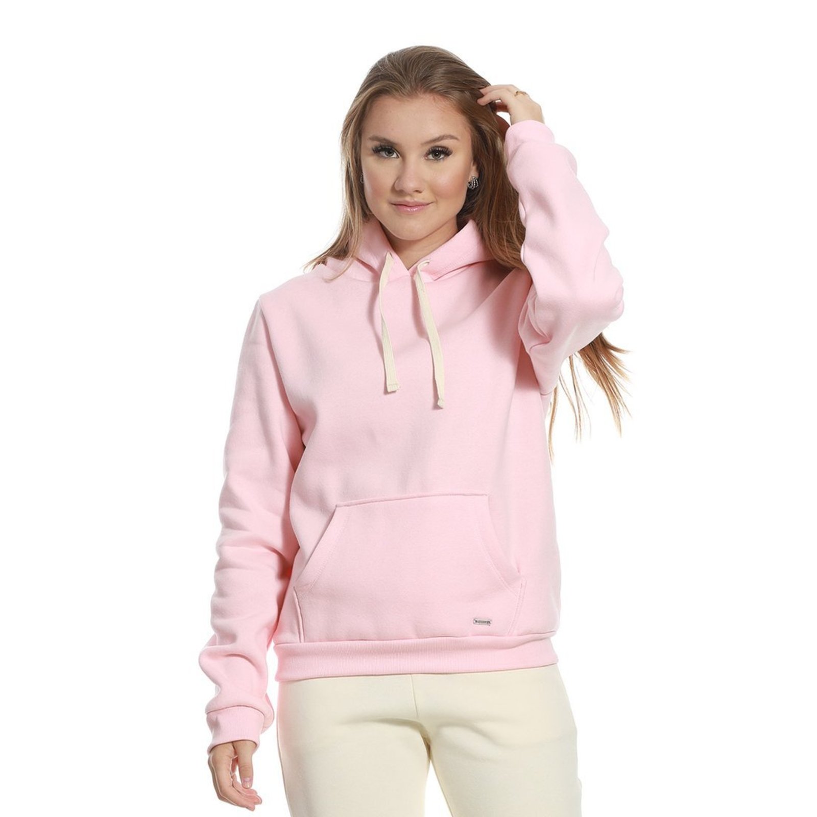 Moletom Feminino Capuz Fechado Bolso Canguru VLCS