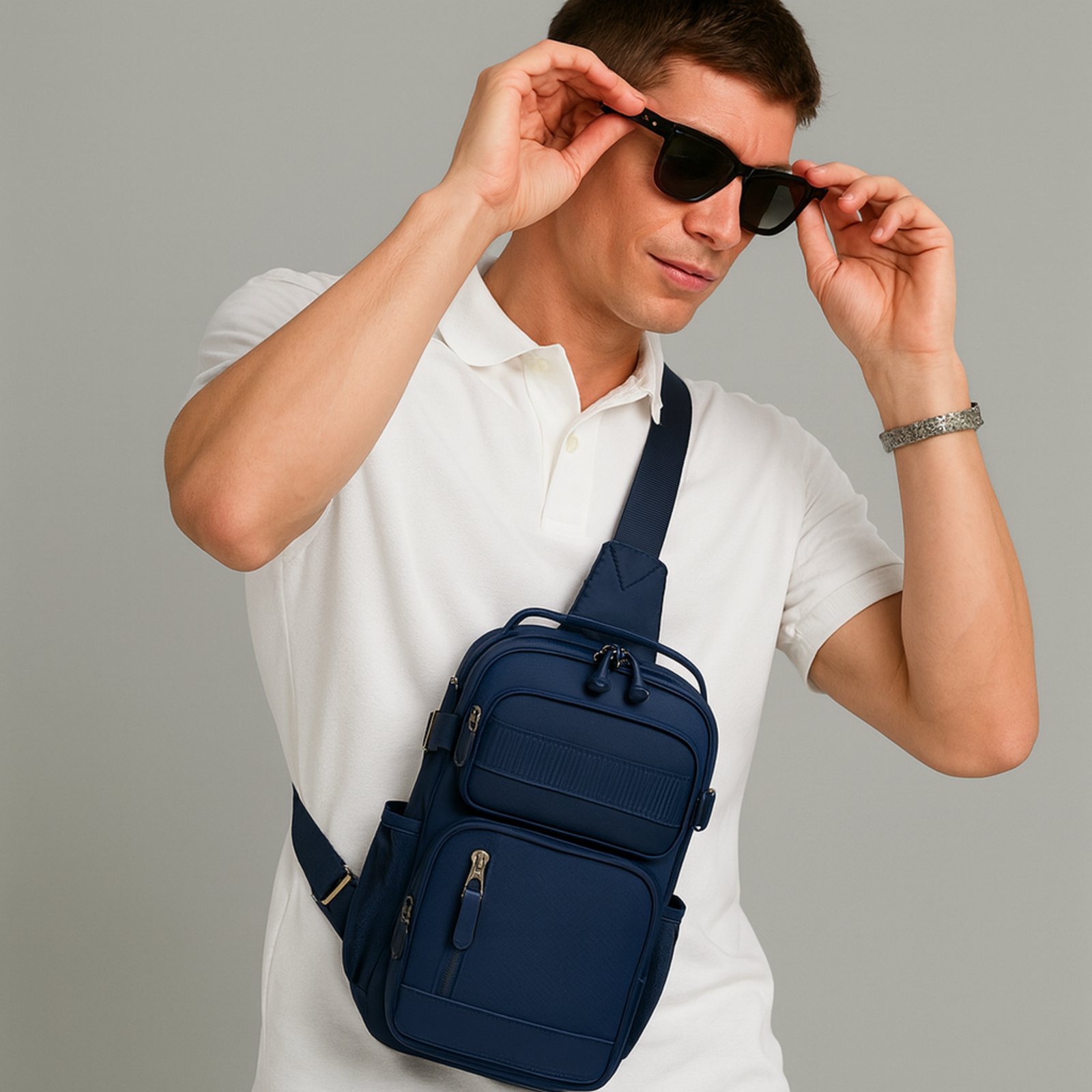 Bolsa Transversal Masculina Shoulder Bag Mochila Lateral