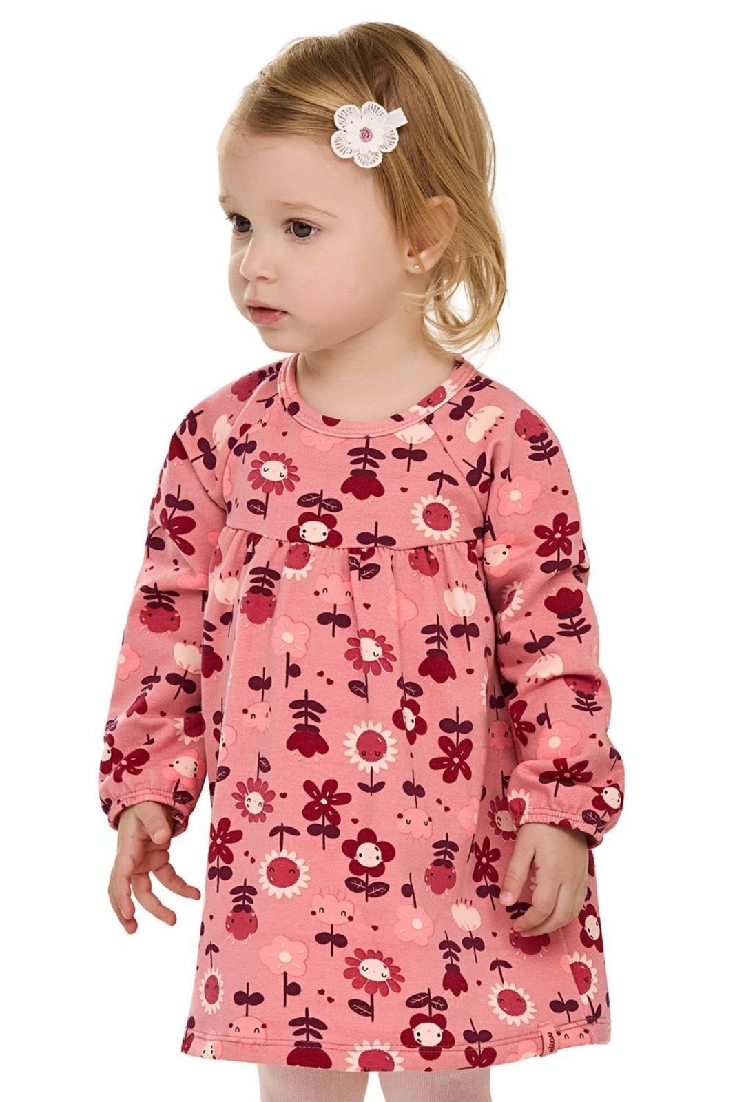 Infantil - Vestido Menina Molecotton Floral Elian Rosa