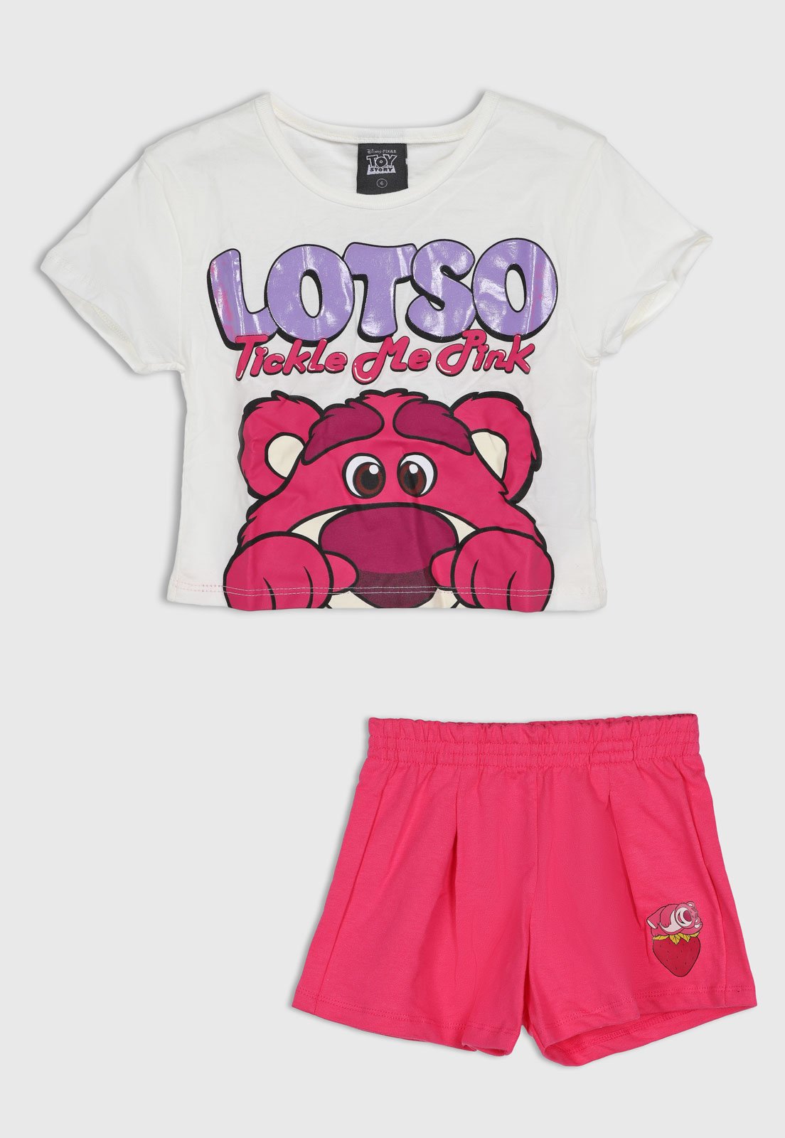 Infantil - Conjunto Brandili Cropped Toy Story Lotso Rosa