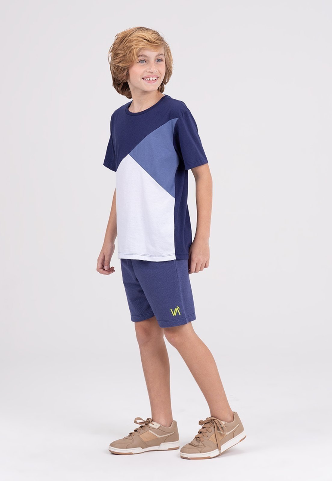 Infantil - Conjunto Menino Recortes Marinho