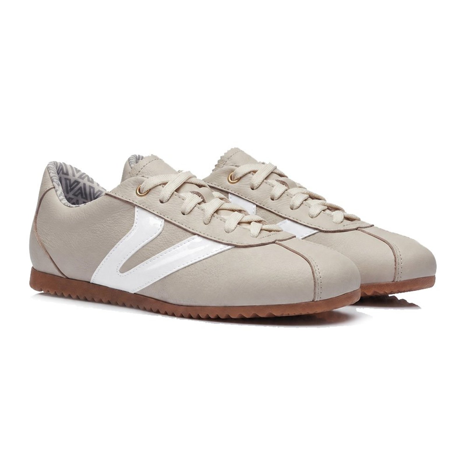 Tênis Feminino Couro Vittal Naomi Casual Clássico Retrô OffWhite Branco