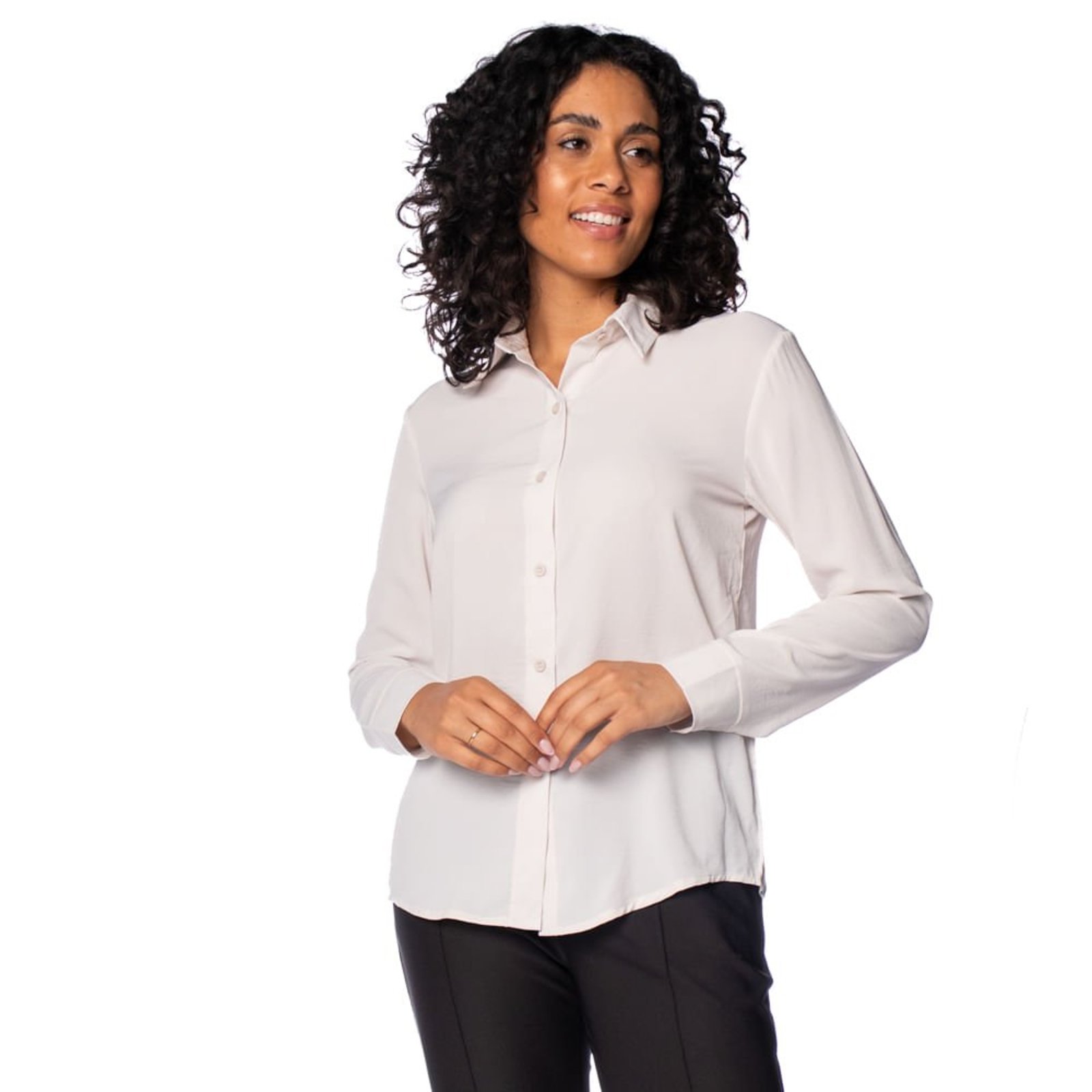 Vista 2 Camisa Feminina Pellini Manga Longa Areia bege Pellini bege
