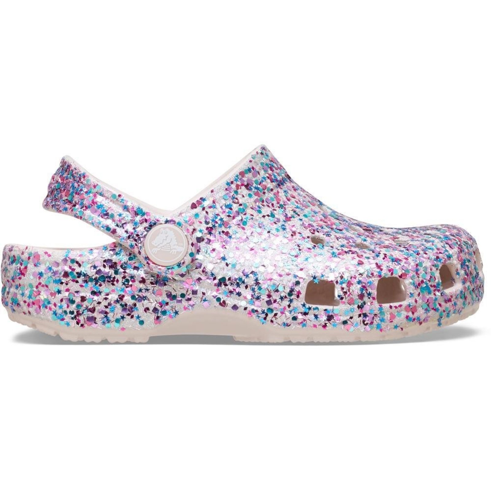 Infantil - Sandália Crocs Classic Dazzle Glitter Clog T Cocoa Cream Bege