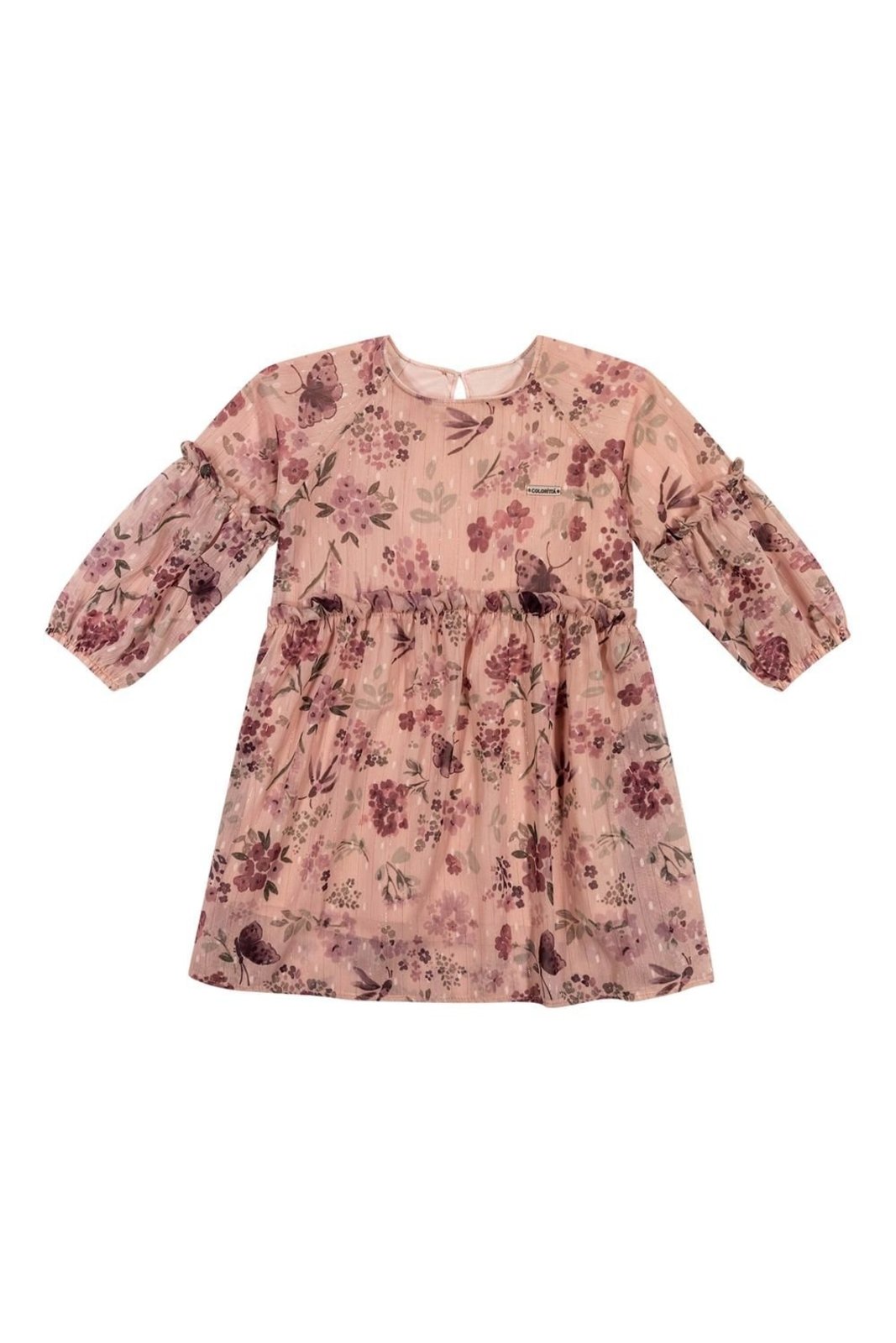 Infantil - Vestido Menina Floral Chiffon Colorittá Rosa