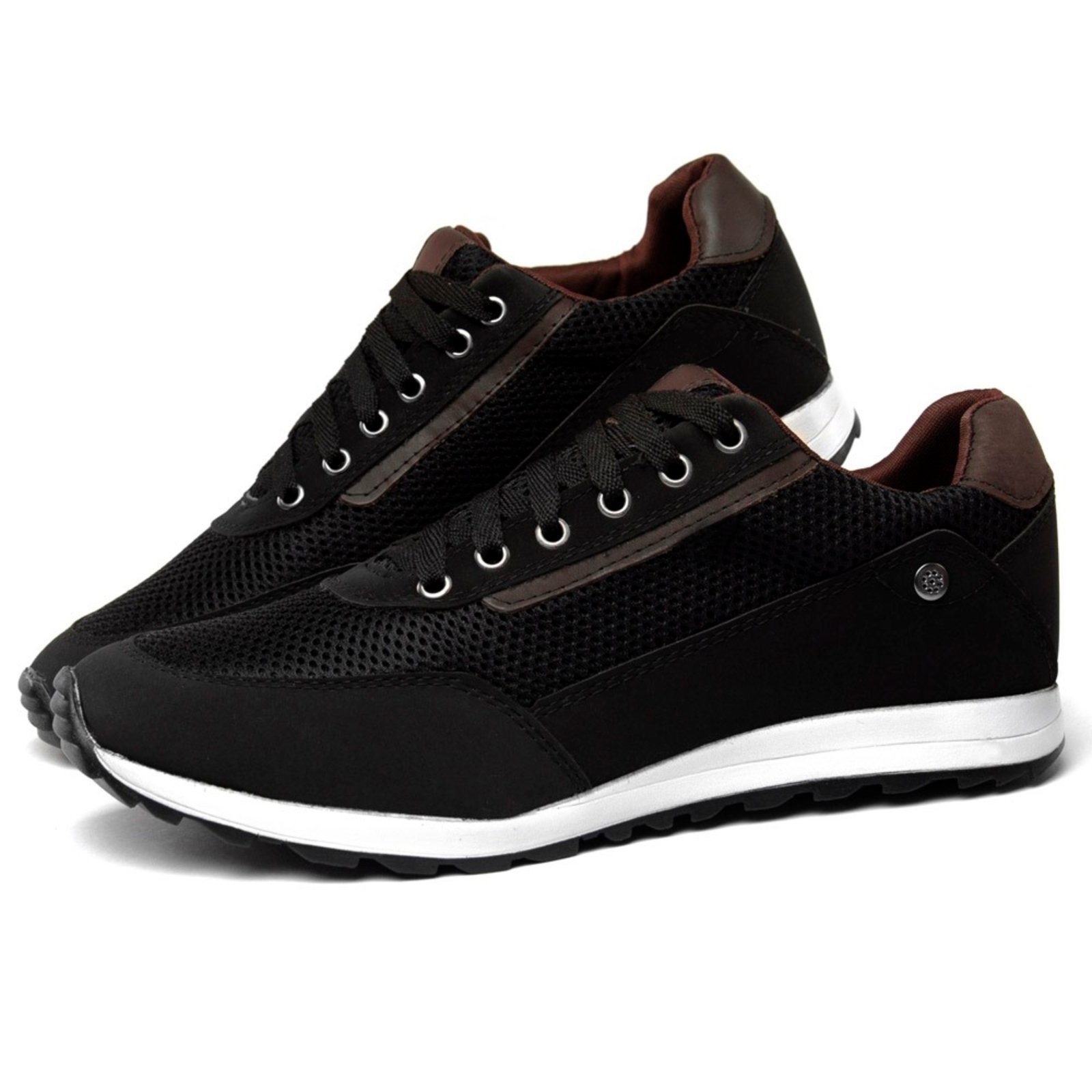 Vista 3 Sapato Sapatenis Jogger Jogging Masculino Amarrar Casual Miletto preto Miletto preto