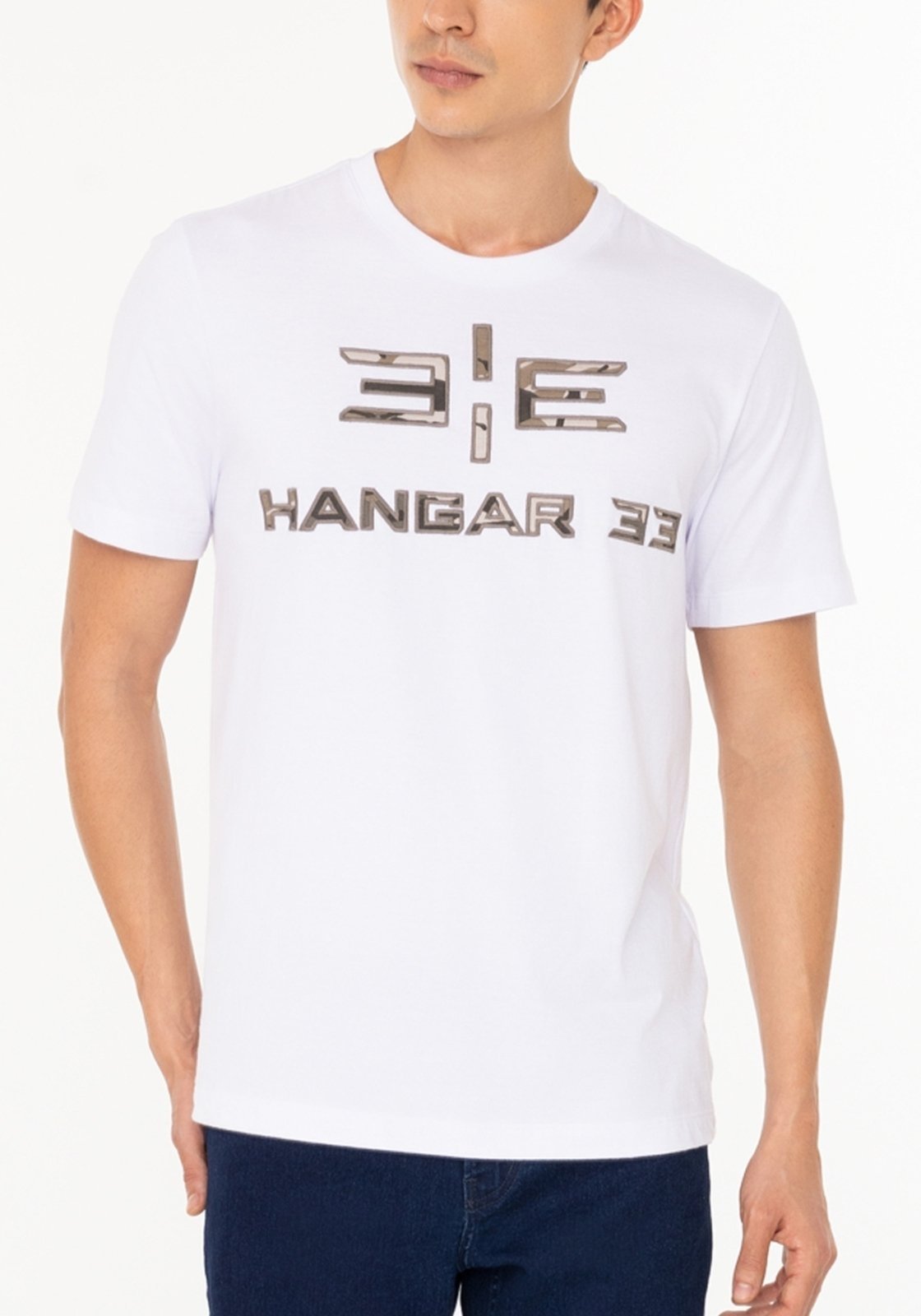 Camiseta De Mangas Curtas Com Bordado Em Meia Malha