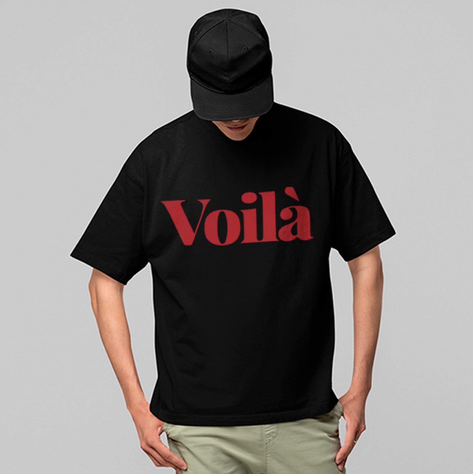Camiseta Oversized Voila Paris Fashion Style Unissex Preto
