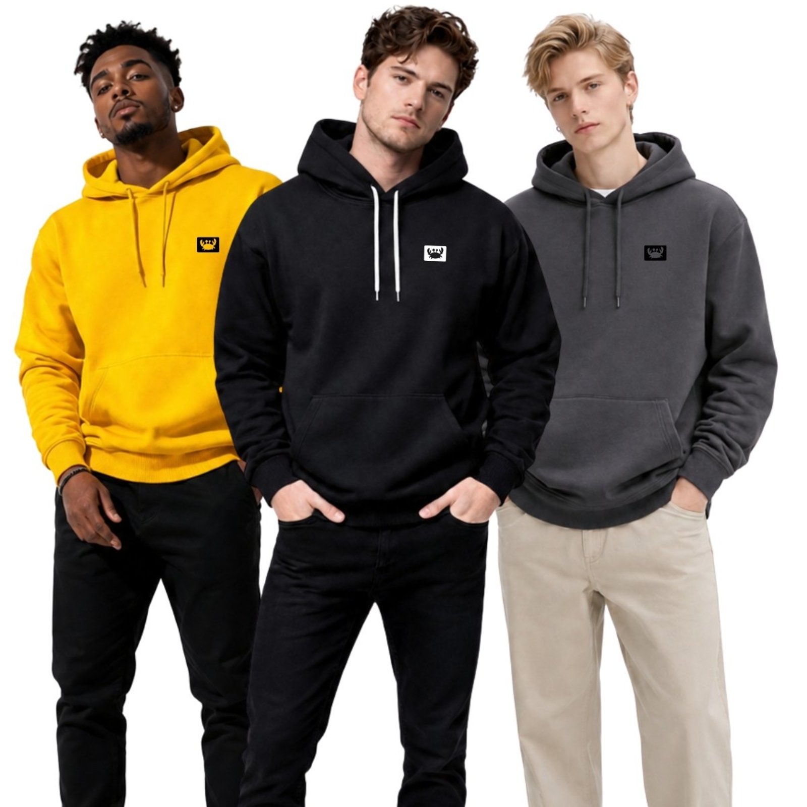 Kit 3 Blusas De Frio Moletom Canguru Com Capuz Casaco Estampado Siri