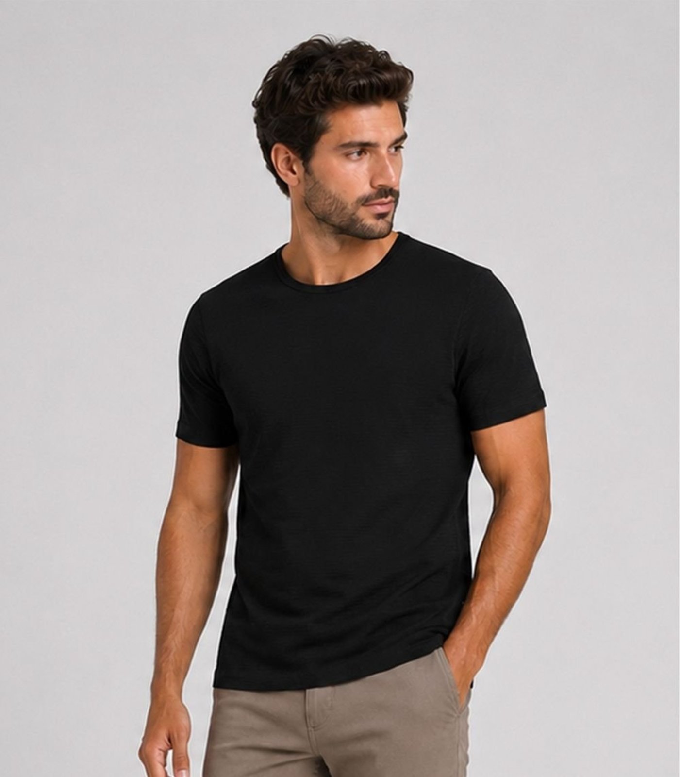 Camiseta Masculina Meia Malha Texturizada Select Preto