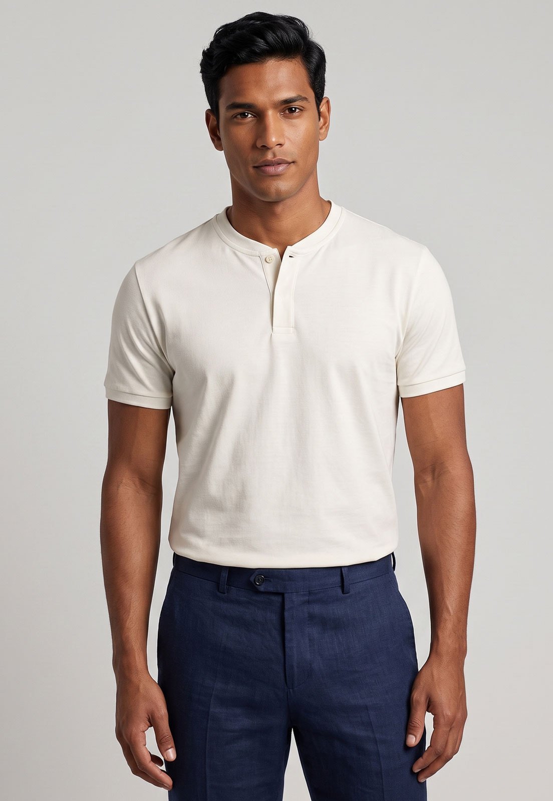 Camiseta Masculina Aramis Botões Branca