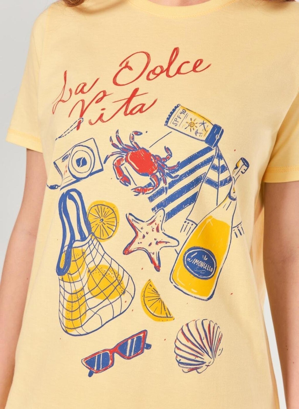Vista 3 Camiseta Oversized Estampa La Dolce Vita Youcom amarelo Youcom amarelo