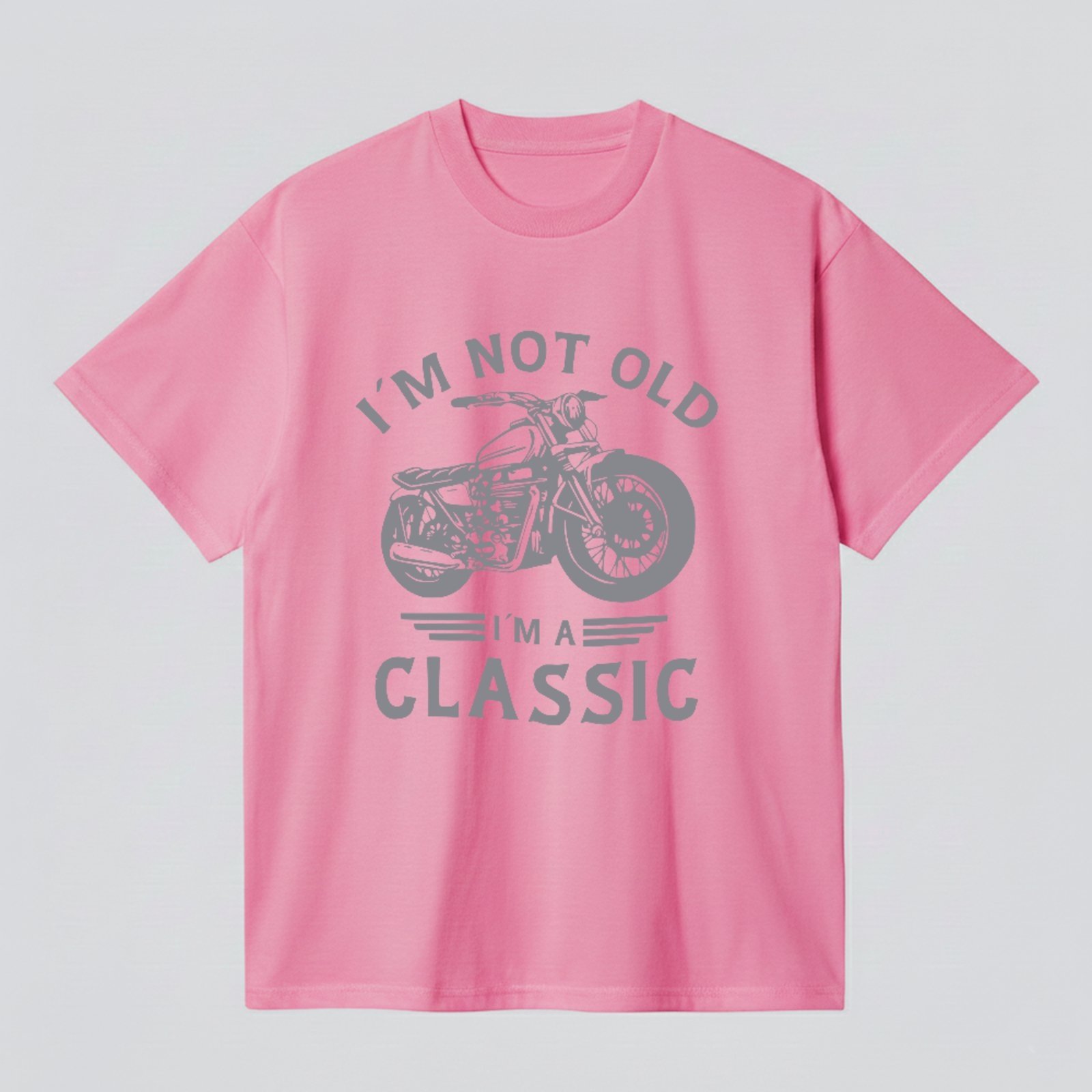 Camiseta Básica Moto Vintage I’m Classic Estilo Retrô Rosa