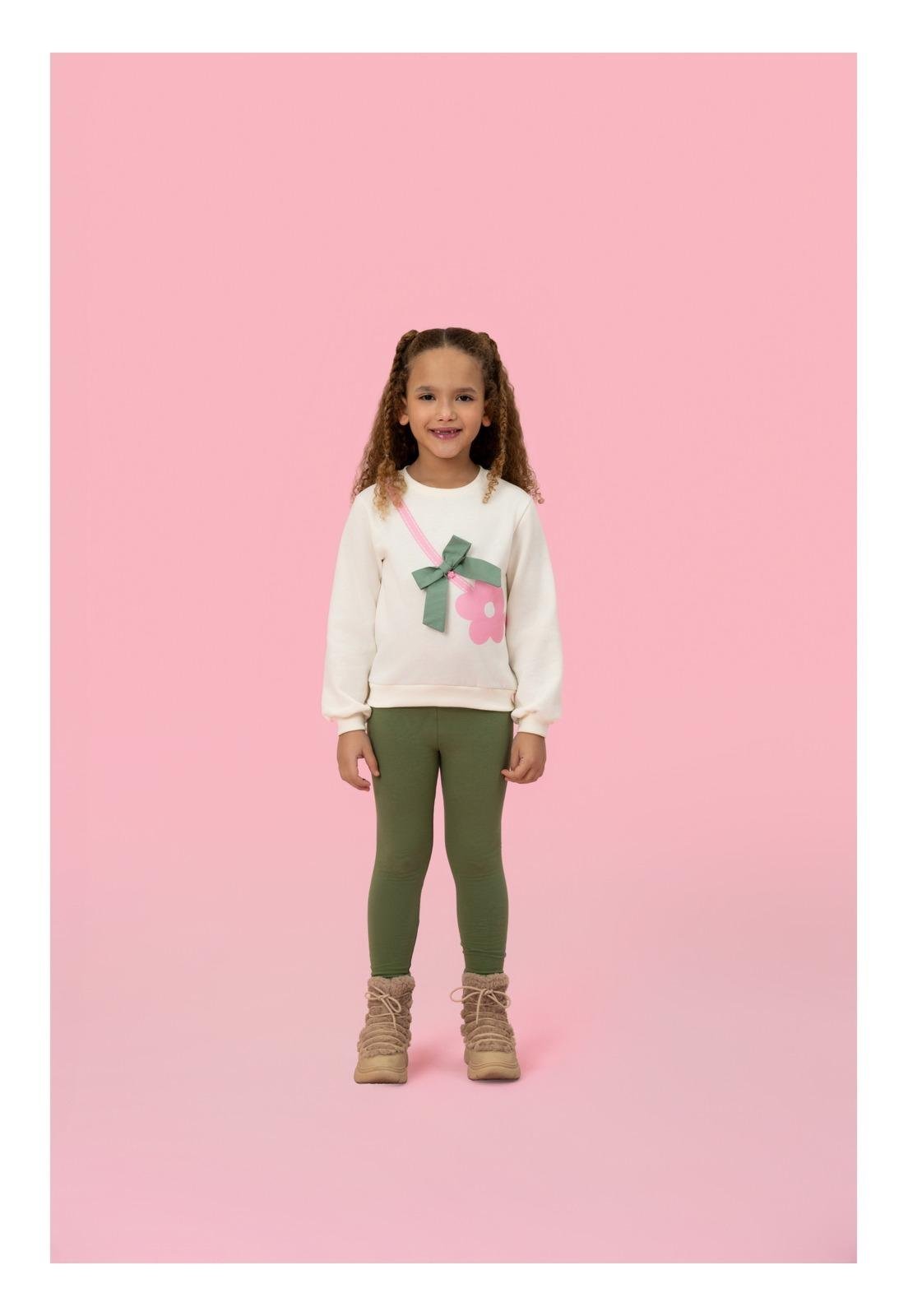 Infantil - CONJUNTO MOLETOM COM DETALHE LAÇO E LEGGING MON SUCRE 1 Unico