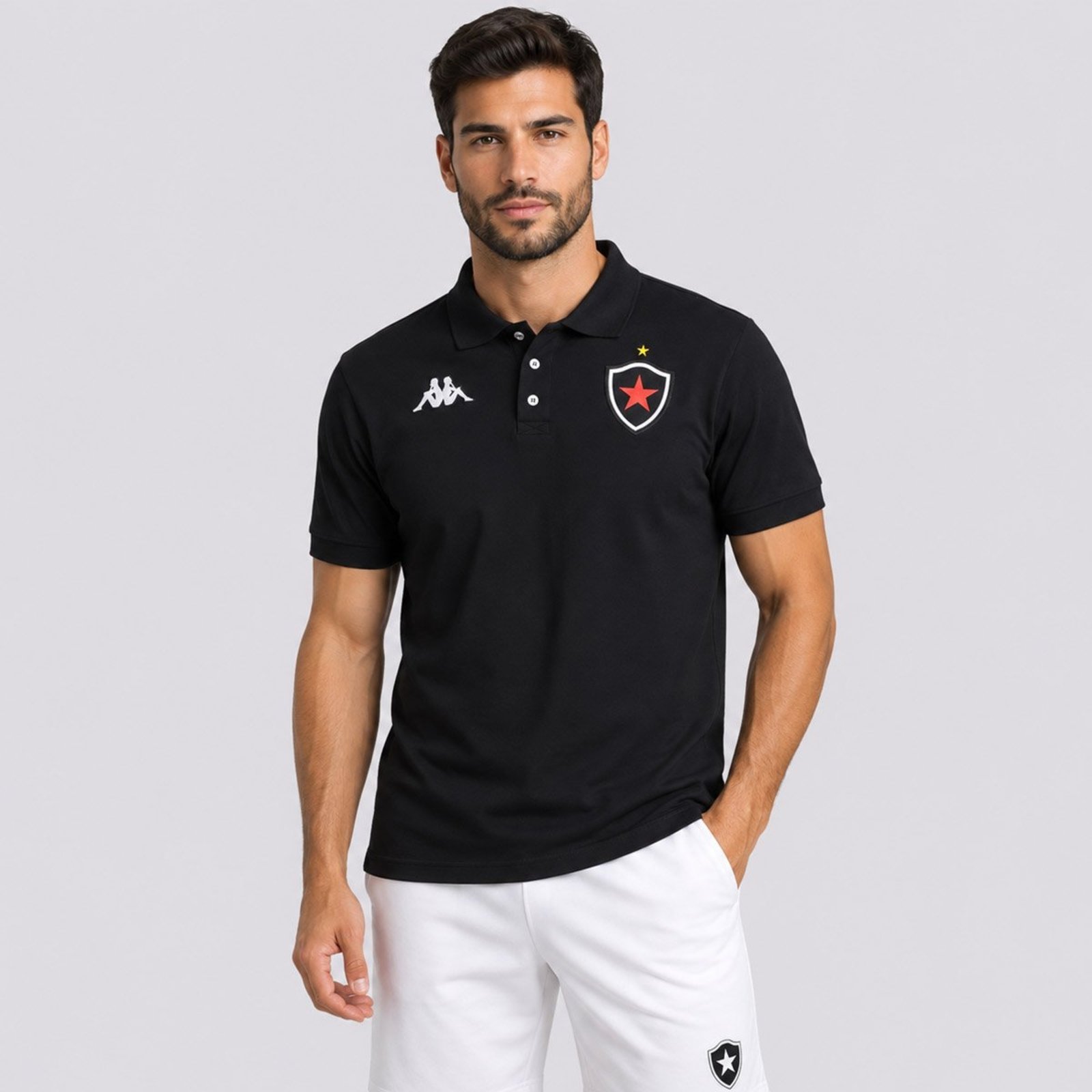 Polo Kappa Botafogo-PB Piquet 2026 Preta