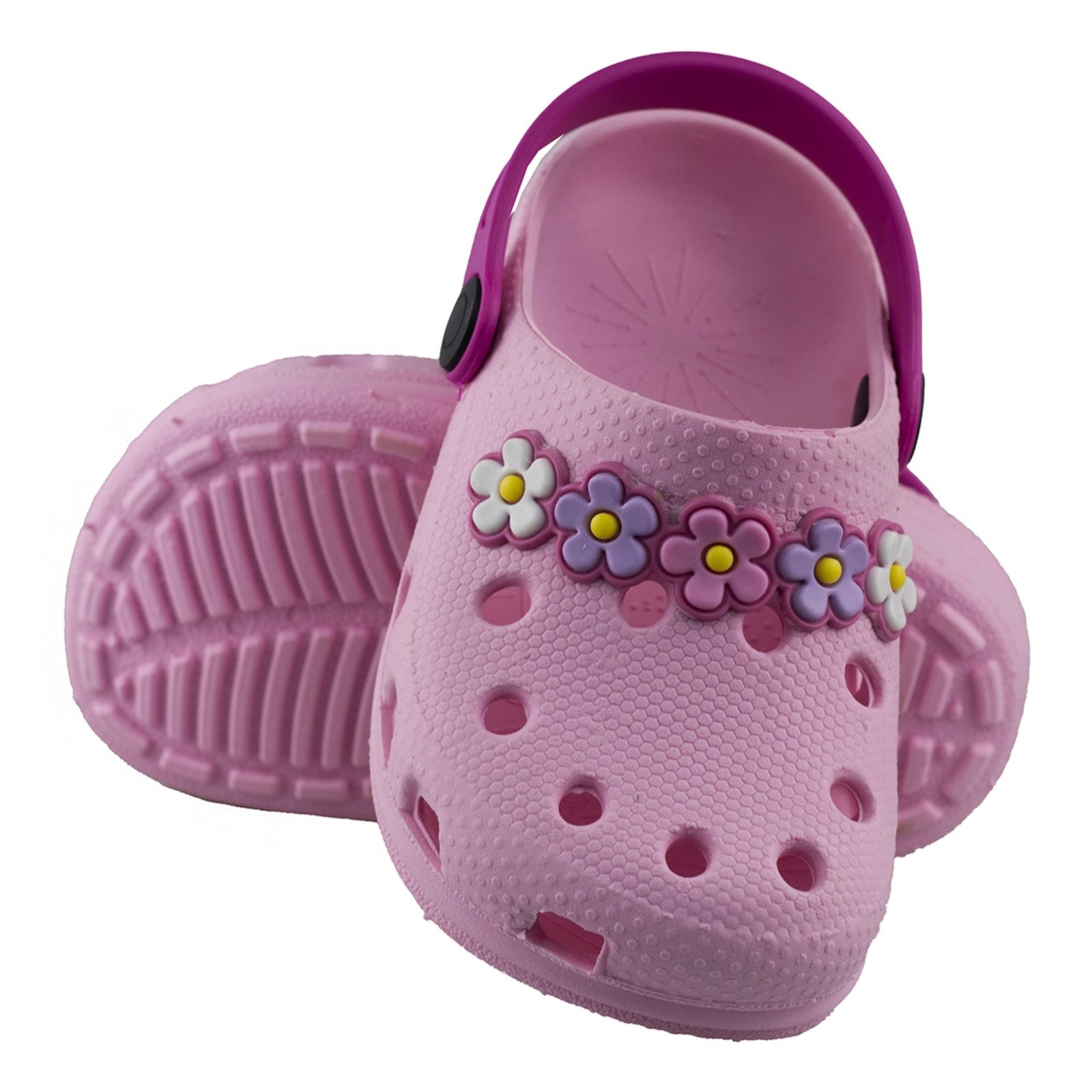 Vista 3 Infantil - Babuche Menina Floral Macio Flexível Florzinha Antiderrapante Feminino Confortável e Leve Kiath rosa Kiath rosa