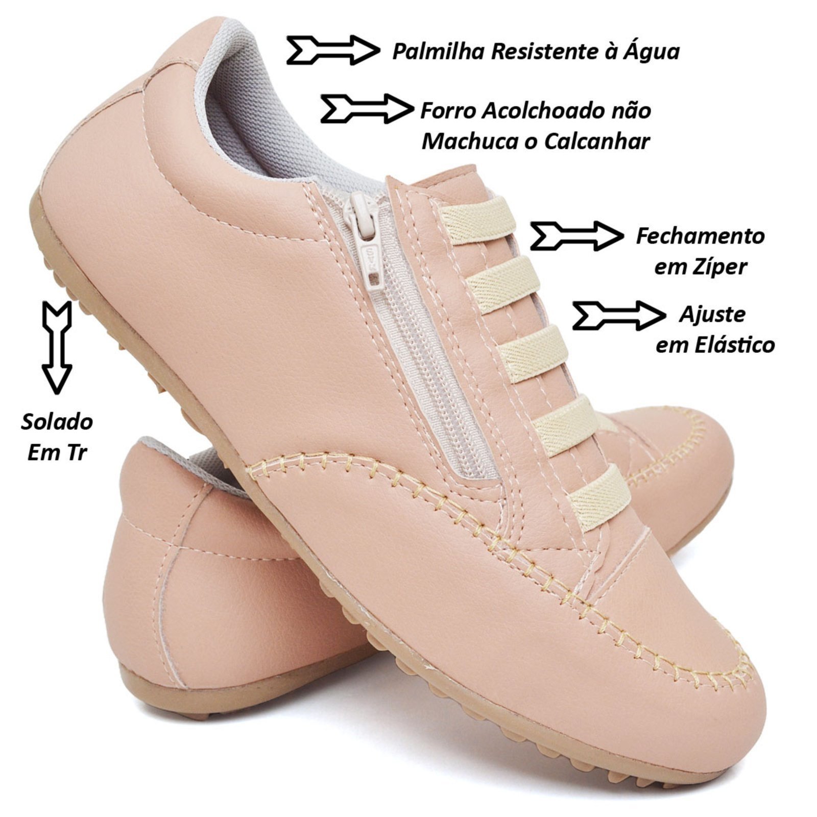Tênis Mocatenis Calçado Feminino Confortavel 2060 Nude