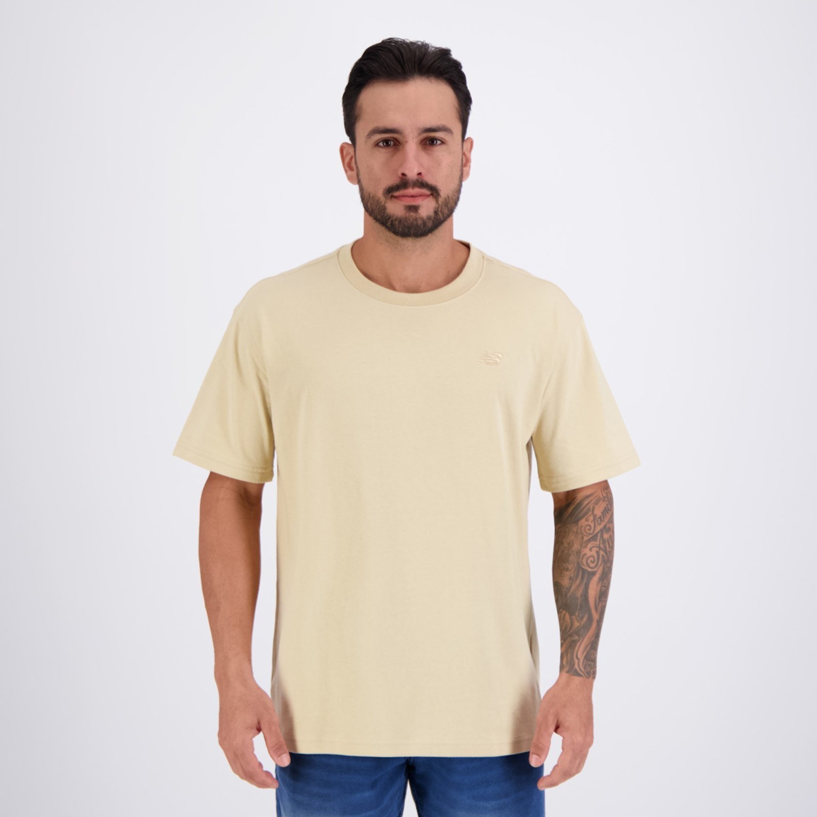 Vista 2 Camiseta New Balance Small Logo bege New Balance bege