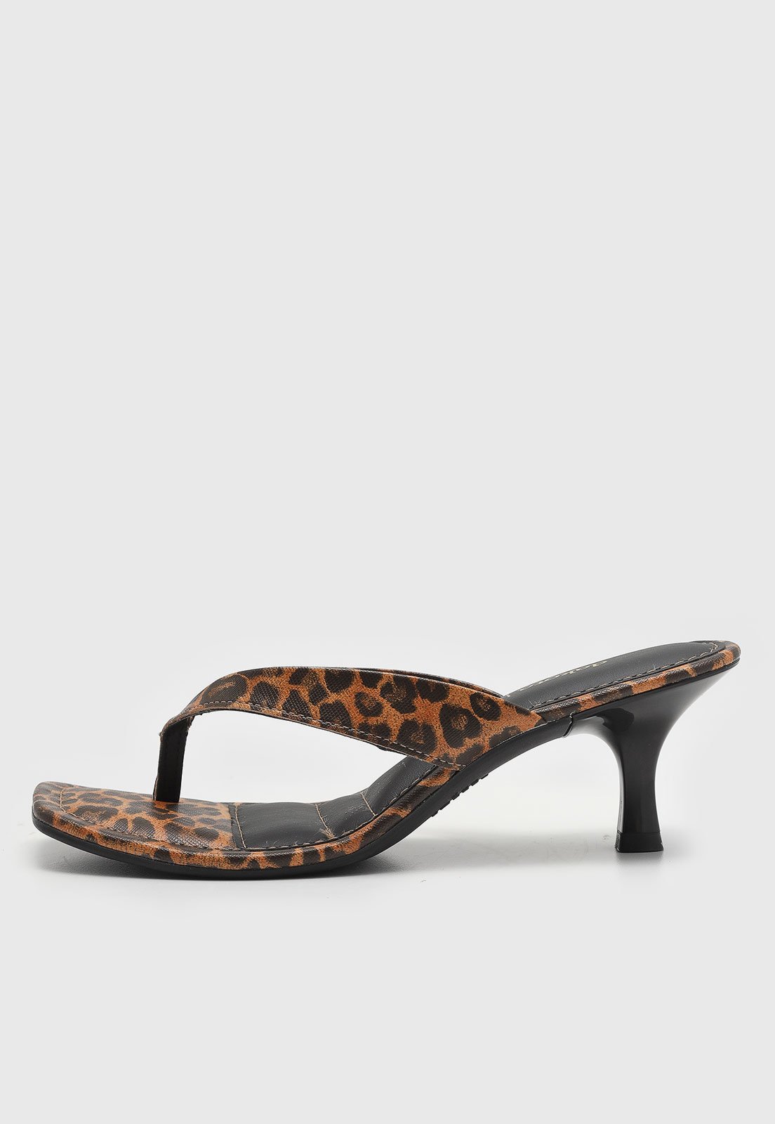 Sandália Baixa Dakota Animal Print Preta