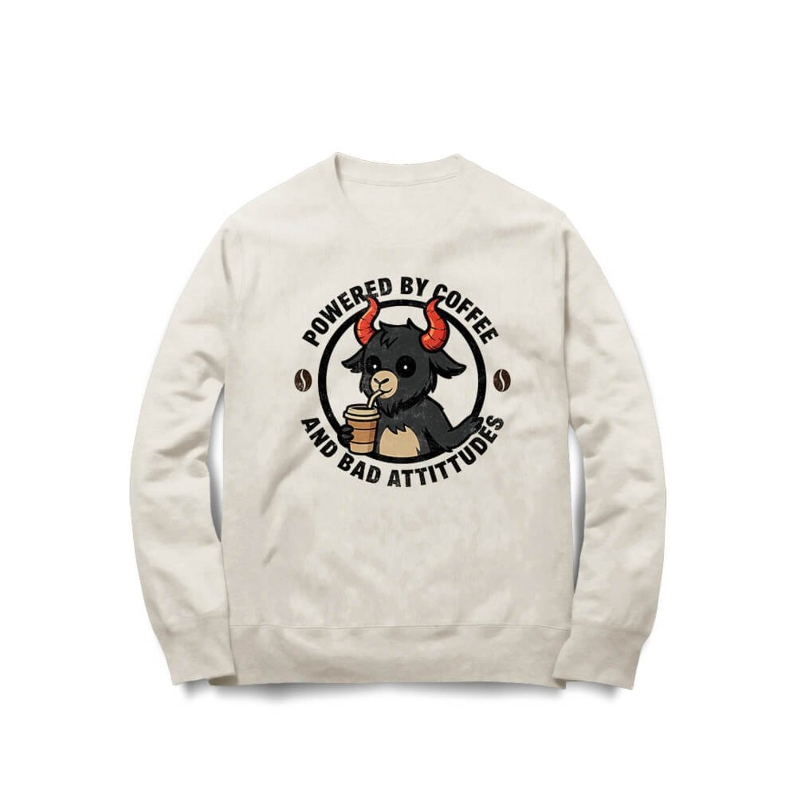 Moletom Coffee And Bad Attitudes - Off White - Casual - Studio Geek