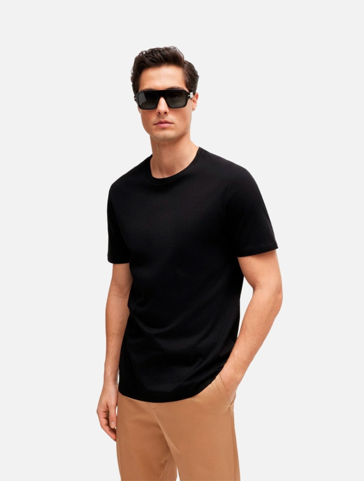 Camiseta Hugo Boss Masculina Slim Fit Tessler 150 Preta