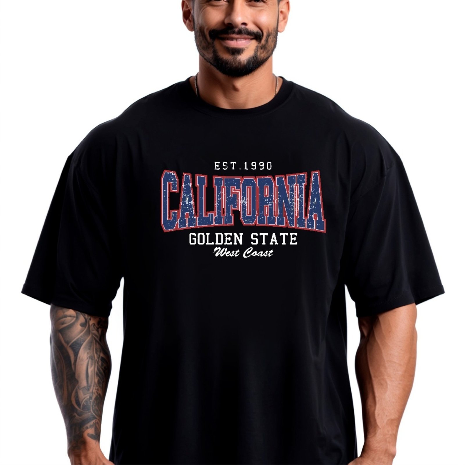 Camiseta Oversized Over Masculina Algodão Academia Preto