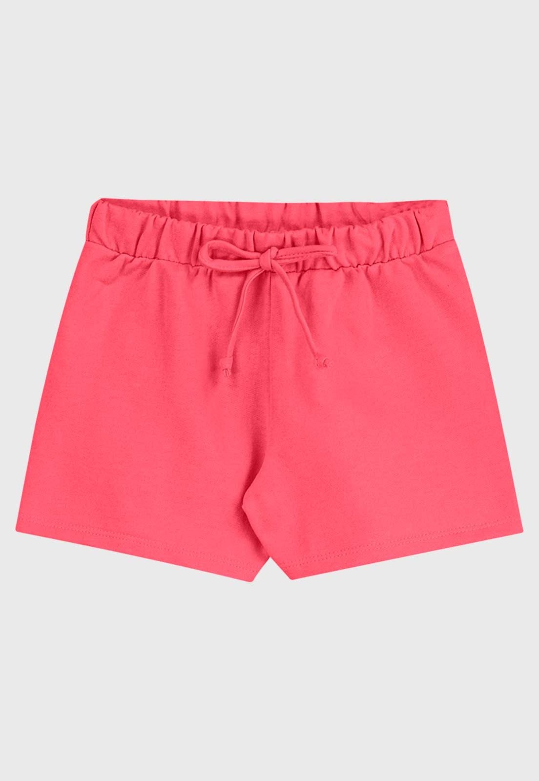 Infantil - Shorts Elian Cintura Alta Cordão Rosa