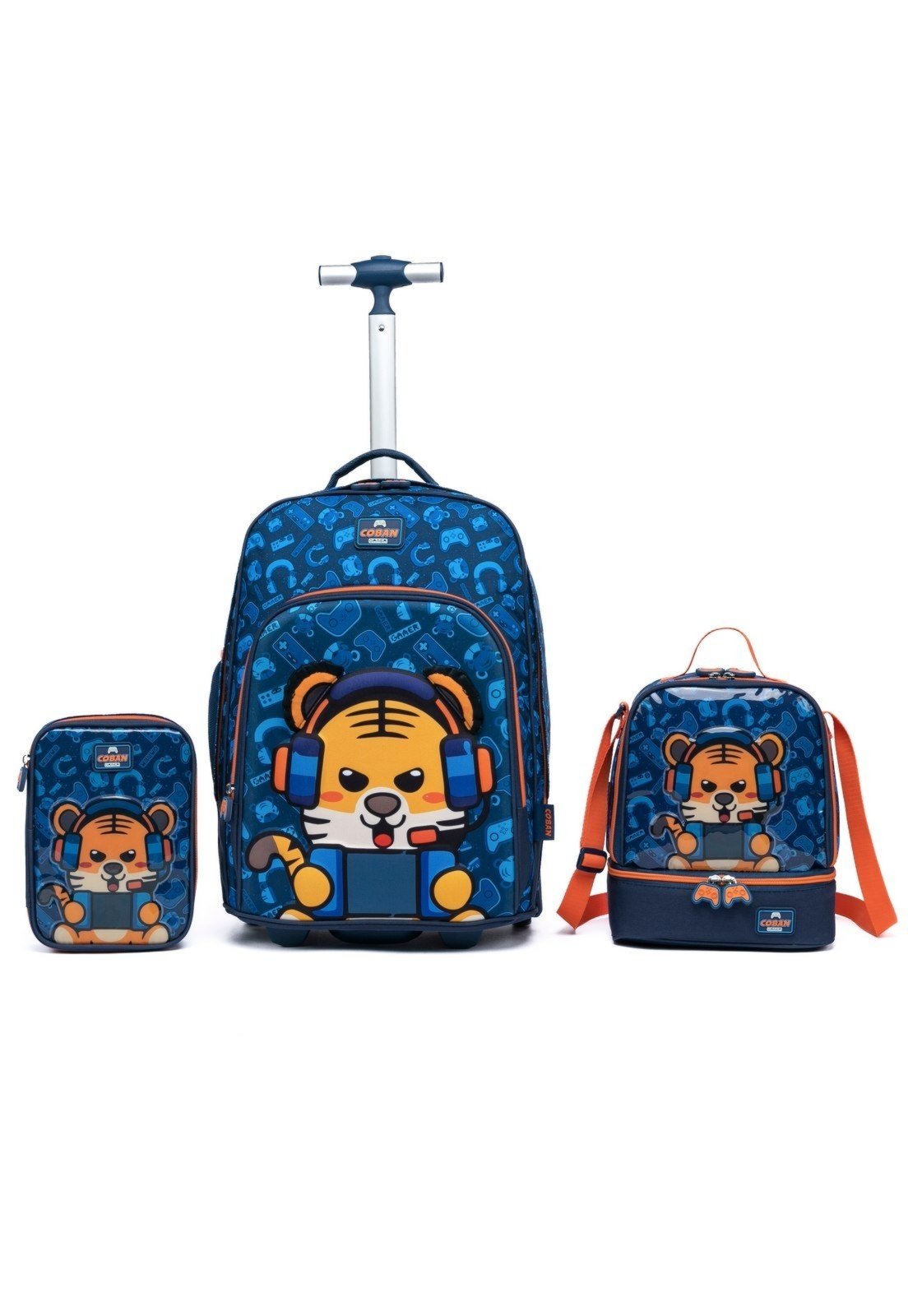 Infantil - Kit Mochila Lancheira Estojo Escolar Reforçado Coban