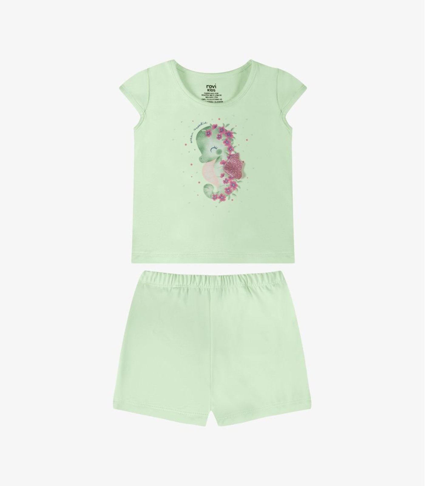 Infantil - Conjunto Verão Menina Peça Interativa Rovi Verde