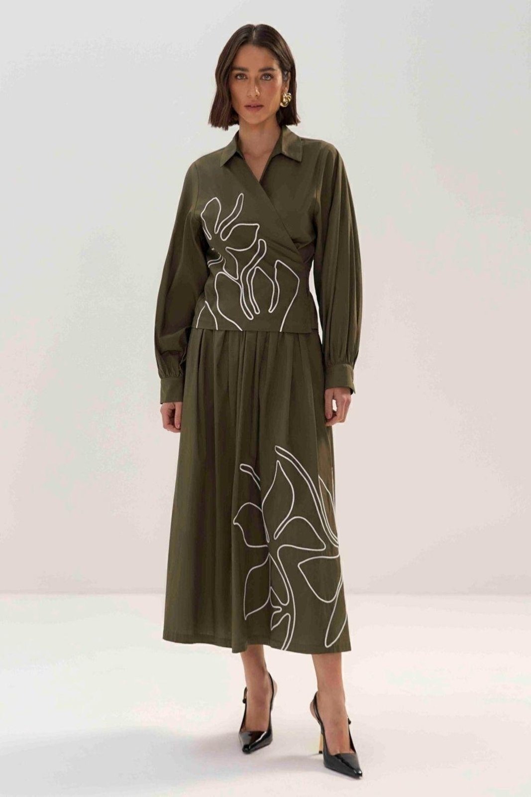 Blusa Bordada Carlota Costa Verde