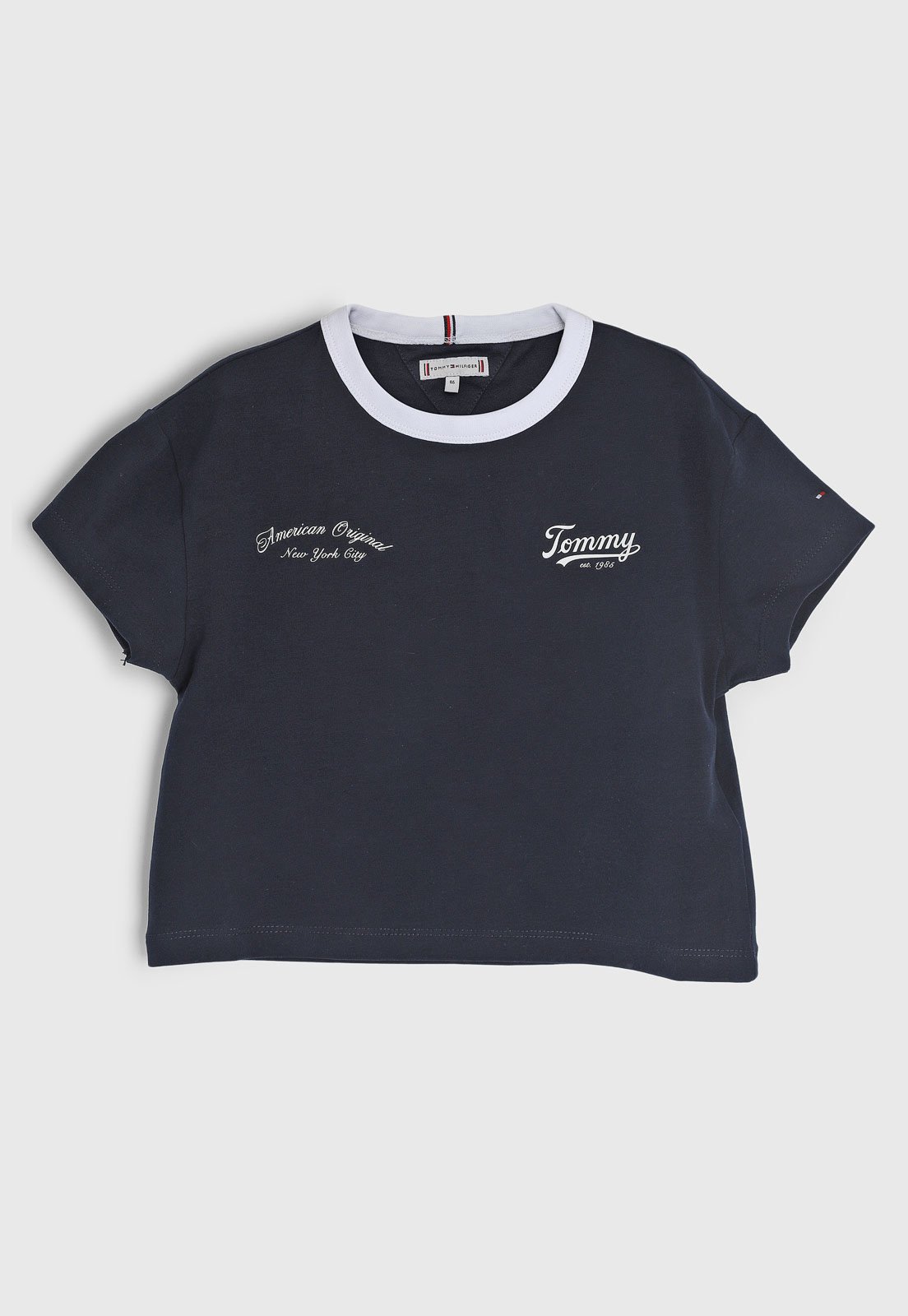 Infantil – Camiseta Manga Curta Tommy Hilfiger Logo Azul-Marinho