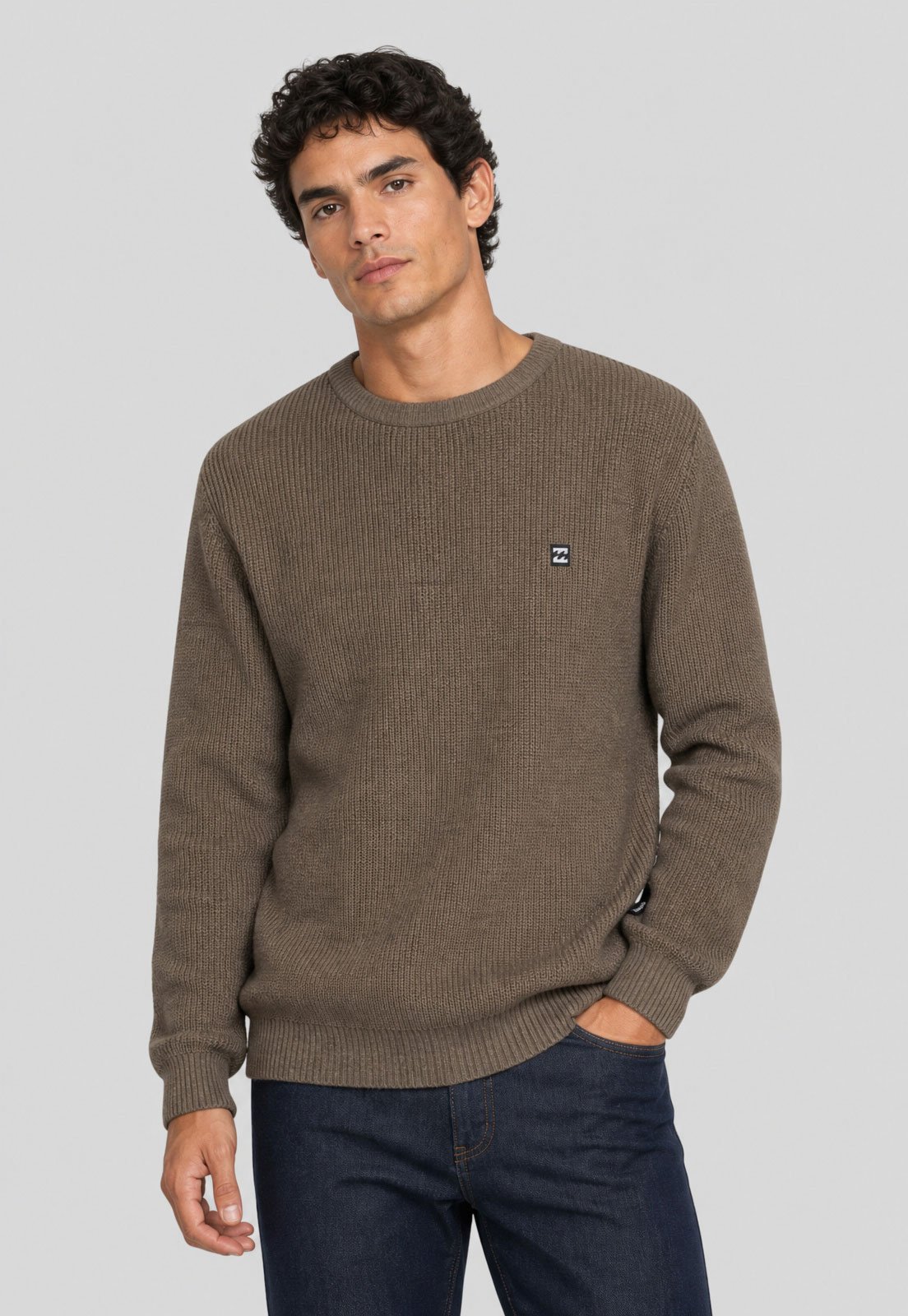 Suéter Masculino Billabong Logo Marrom