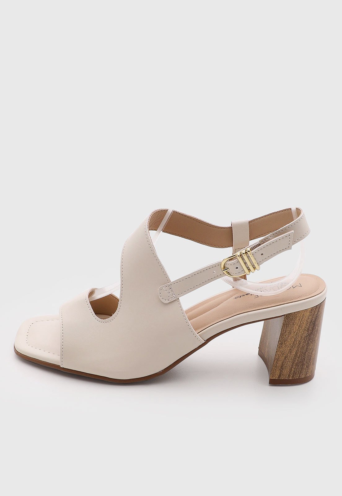 Sandália Feminina Modare Salto Bloco Off-White