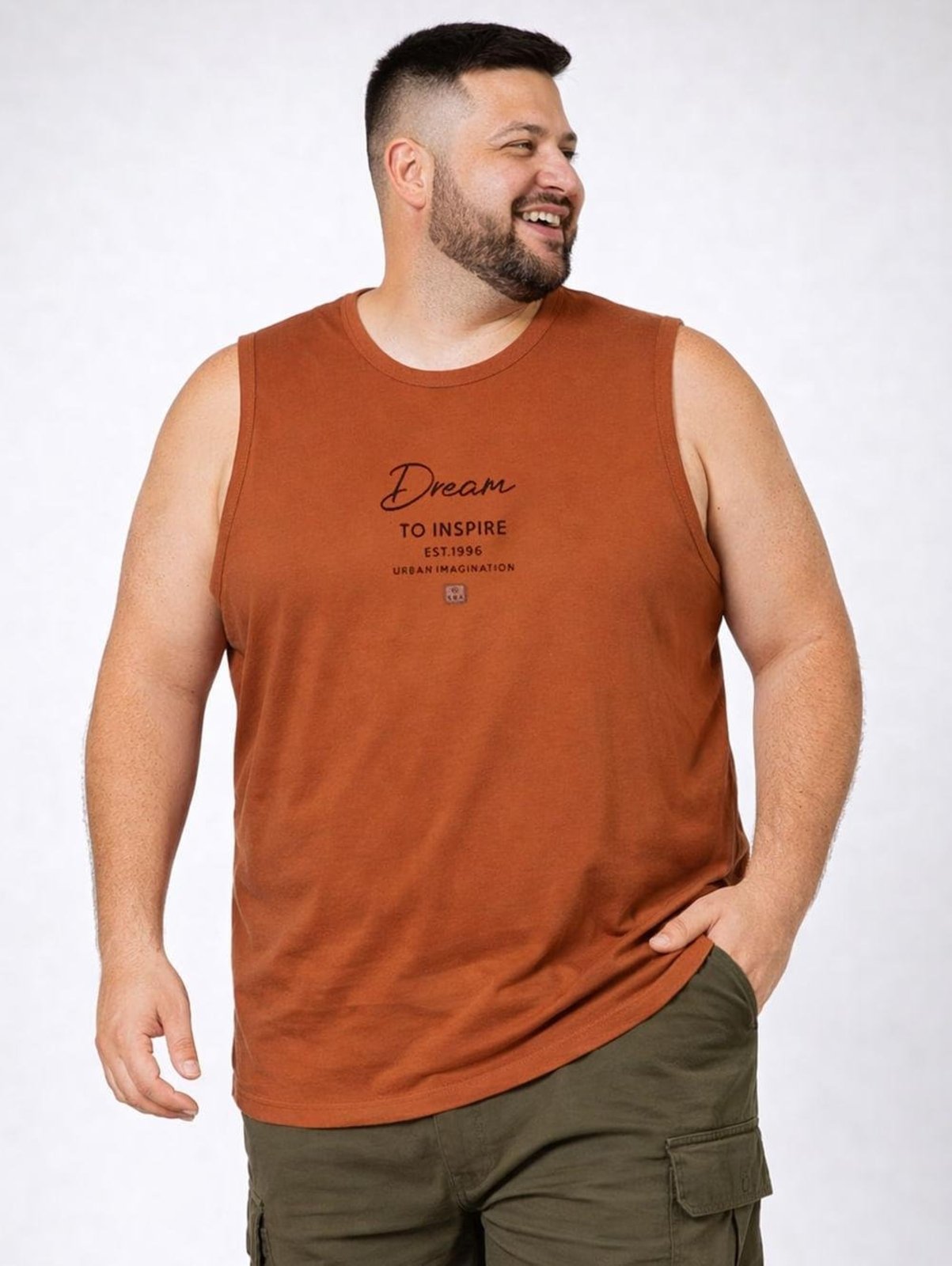 Camiseta Regata Plus Size Masculina MARROM