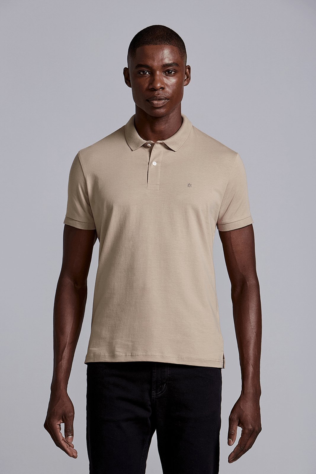 HIGHSTIL Polo Manga Curta Premium Malha Slim Fit - Marrom Médio