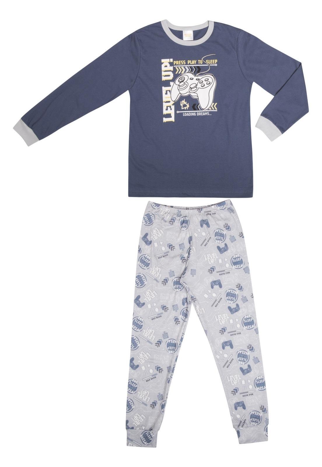 Pijama Longo Level Up Menino Have Fun 8 Unico