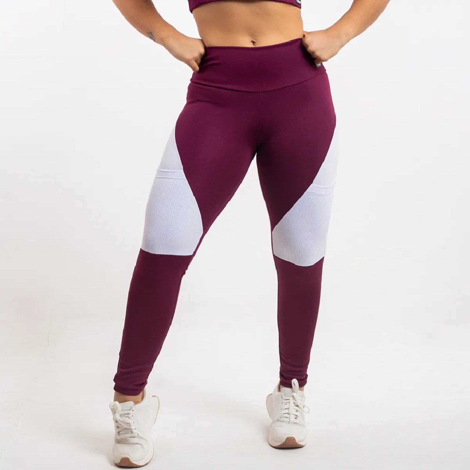 Calça Feminina Legging Zero Transparencia com Bolso e Cós Alto Duplo Academia Fitness – Viére Vinho