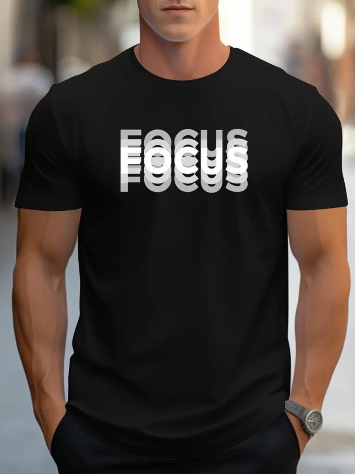 Camiseta Estampada Focus Safira Moda Algodão Preto