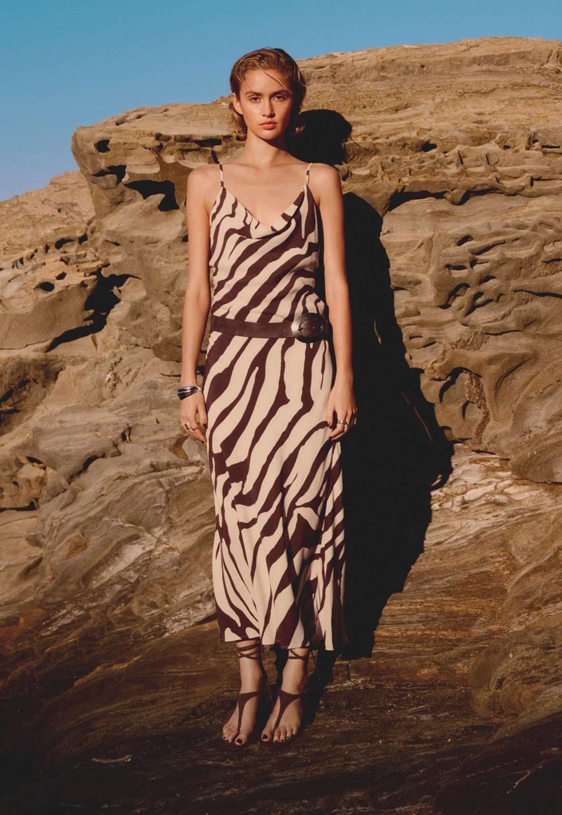 Vestido Mango Midi Koni Off-White