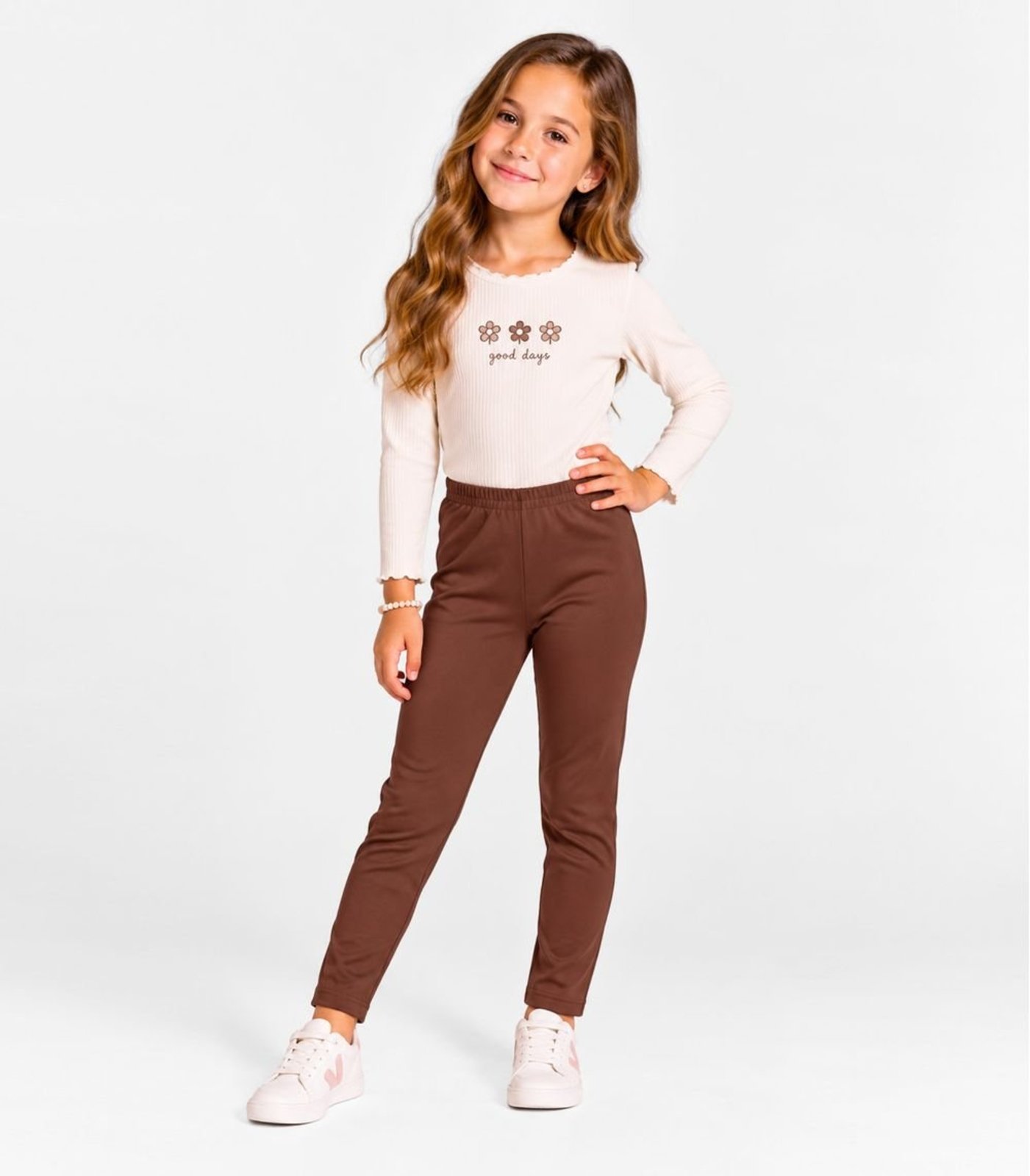 Infantil - Legging em Malha Suplex Peluciada Select Marrom