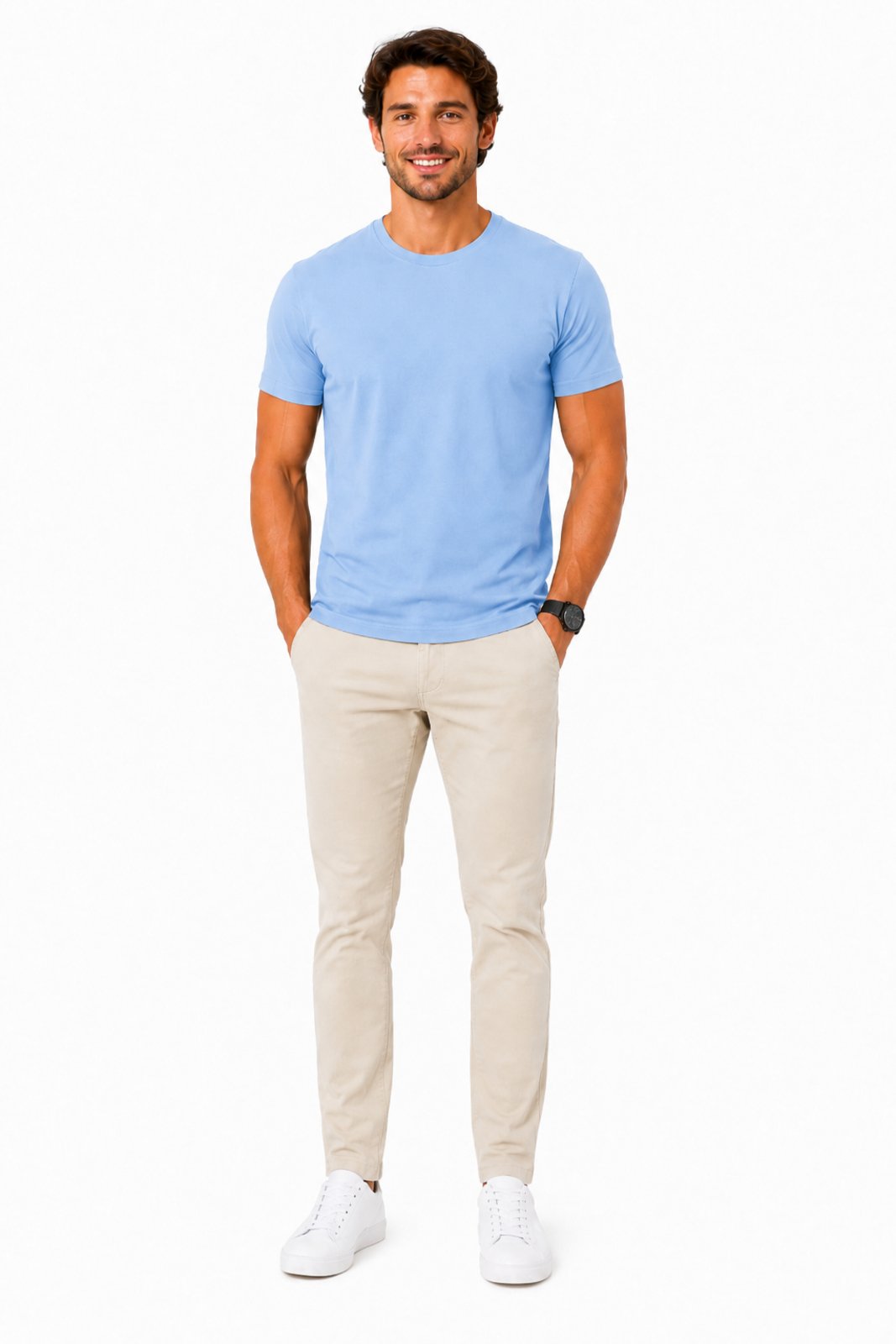 Camisa Slim D Bell Outlet Fashion Azul Claro