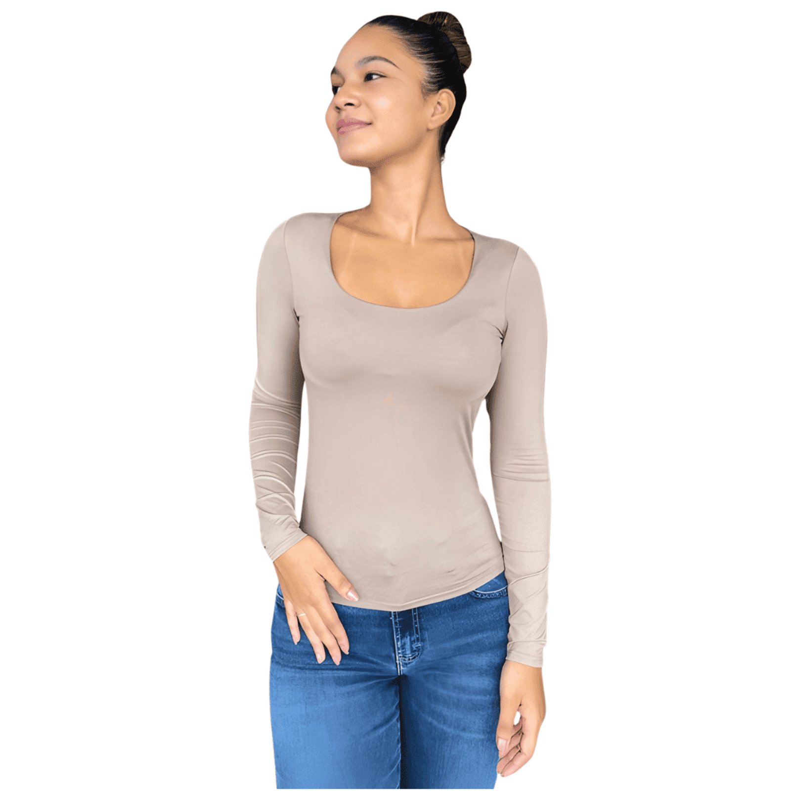 Blusa Feminina Manga Longa Toque Suave Lunender