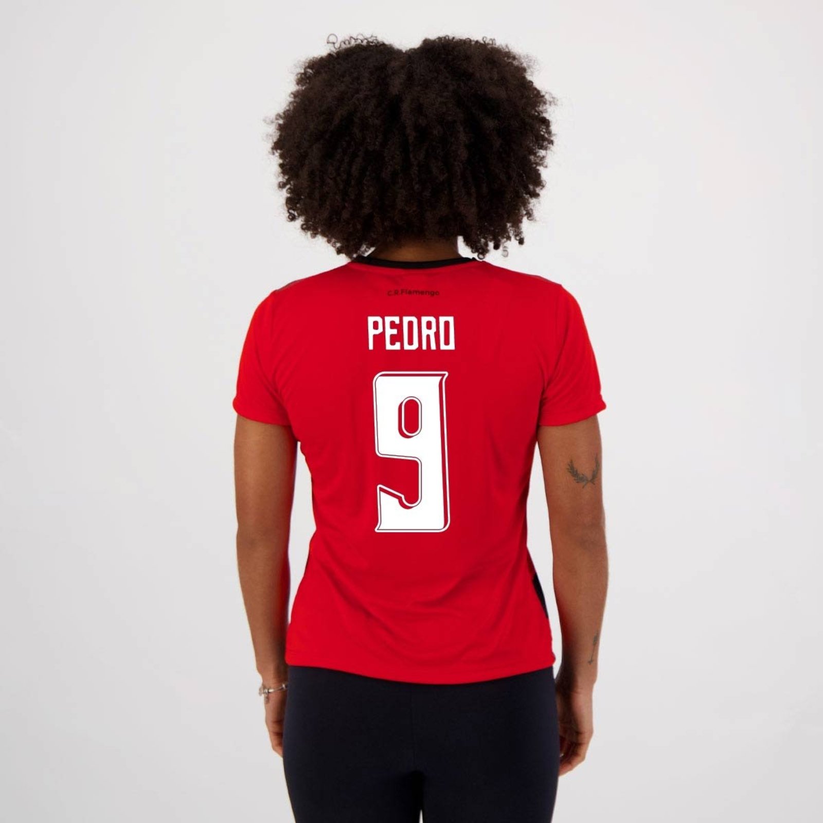 Camisa Flamengo Shout Feminina Vermelha e Preta 9 Pedro