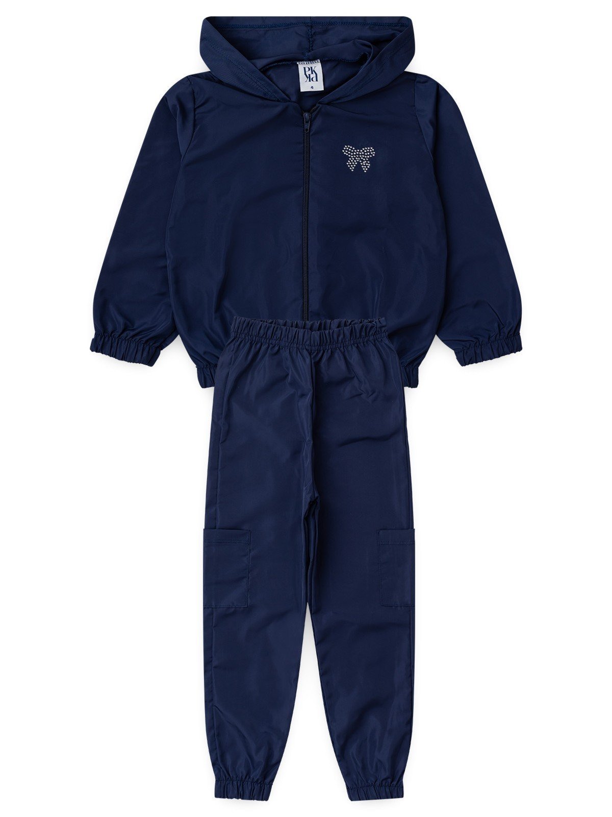 Infantil - Conjunto Platinum Brilho De Laço Azul Marinho
