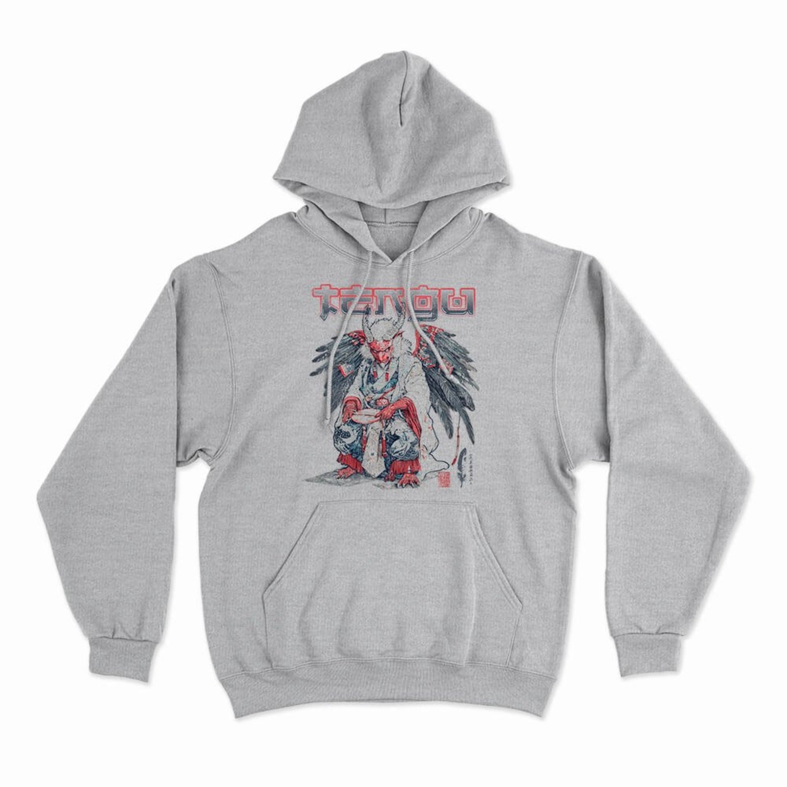 Moletom Com Capuz Tengu - Mescla Cinza - Casual - Studio Geek