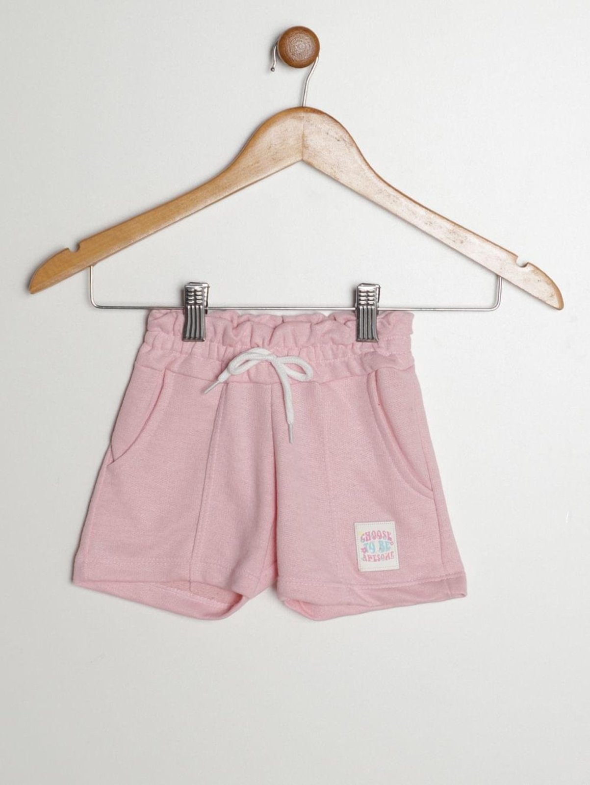 Infantil - Short Moletinho Com Recorte Para Menina - ROSA