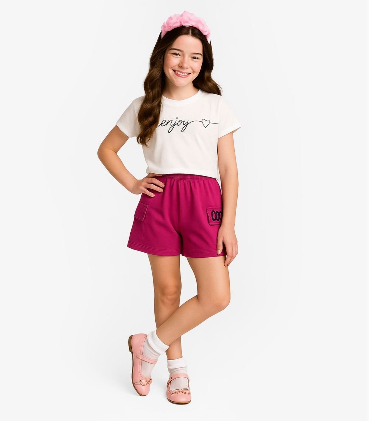 Infantil – Conjunto Blusa Com Shorts Rovi Bege